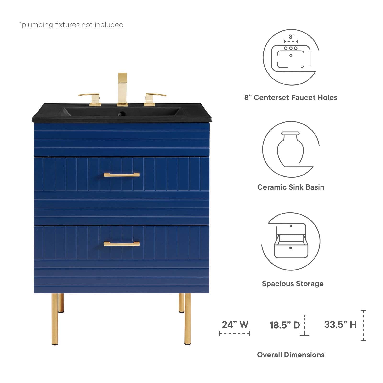 Modway Bathroom Vanity - Daybreak 37"H Bathroom Vanity Blue