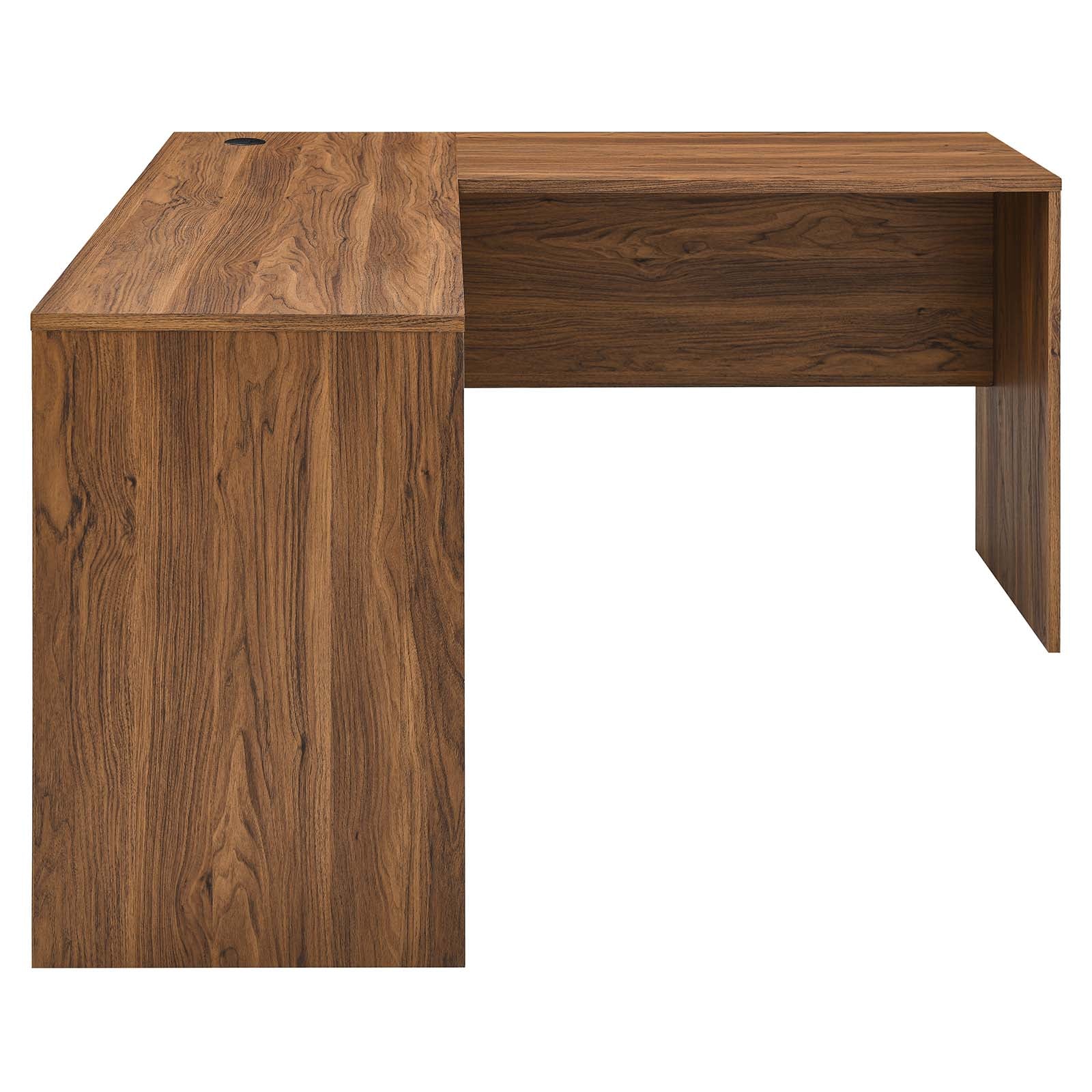Modway Desks - Envision Wood Desk And File Cabinet Set Walnut White