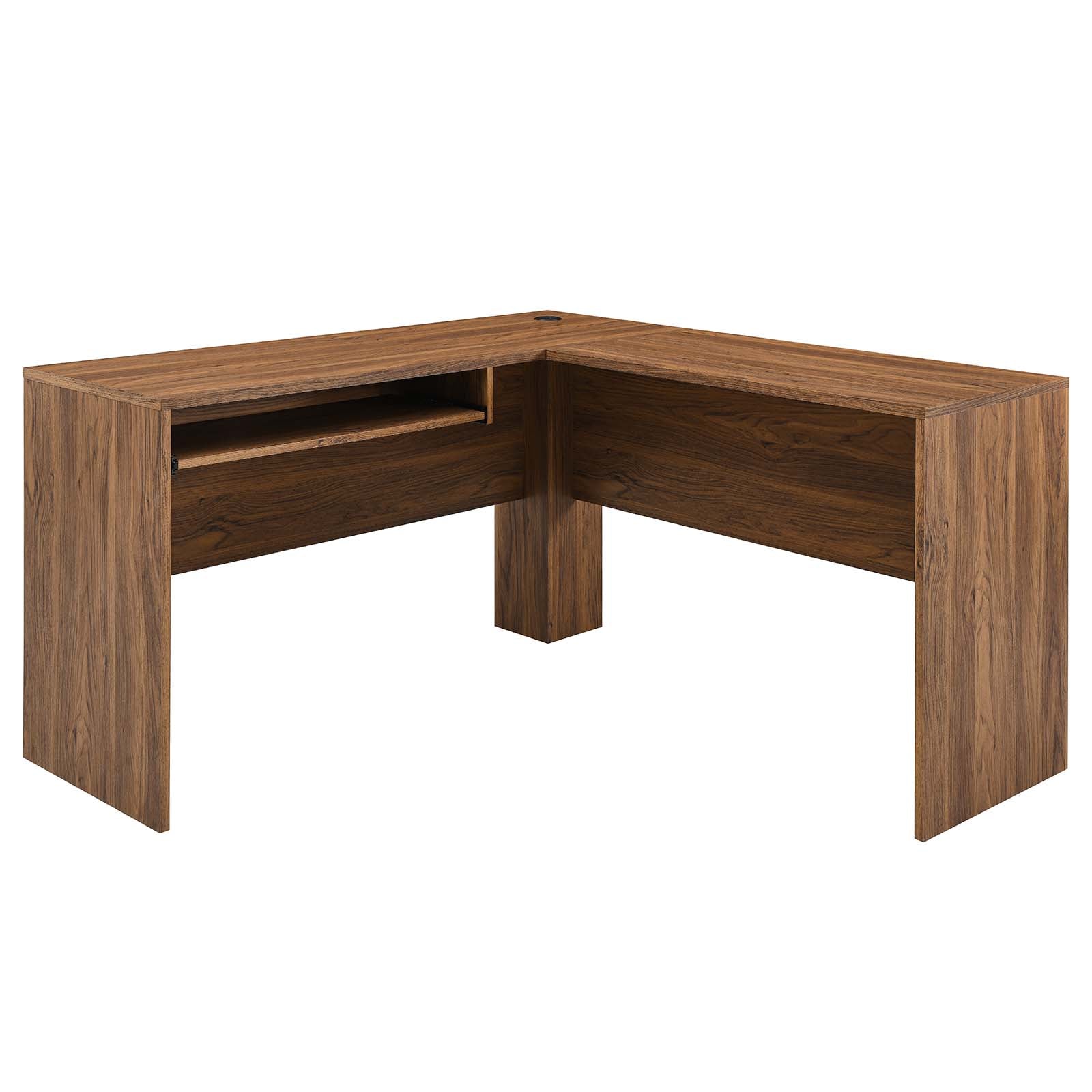 Modway Desks - Envision Wood Desk And File Cabinet Set Walnut White