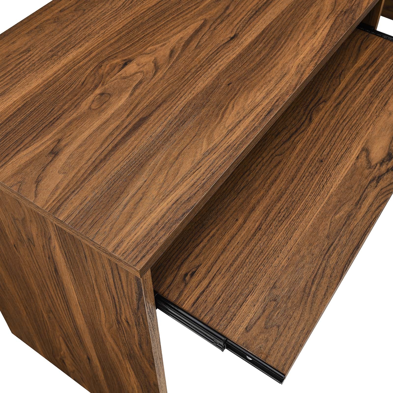 Modway Desks - Envision Wood Desk And File Cabinet Set Walnut White