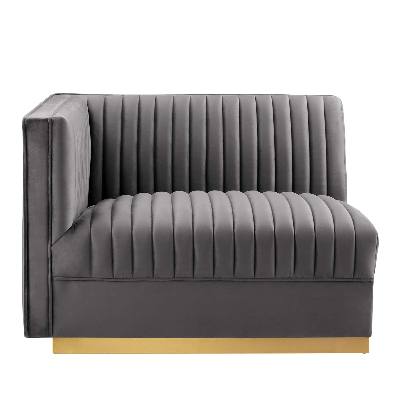 Modway Sectional Sofas - Sanguine Channel Tufted Performance Velvet Modular Sectional Sofa Loveseat Gray