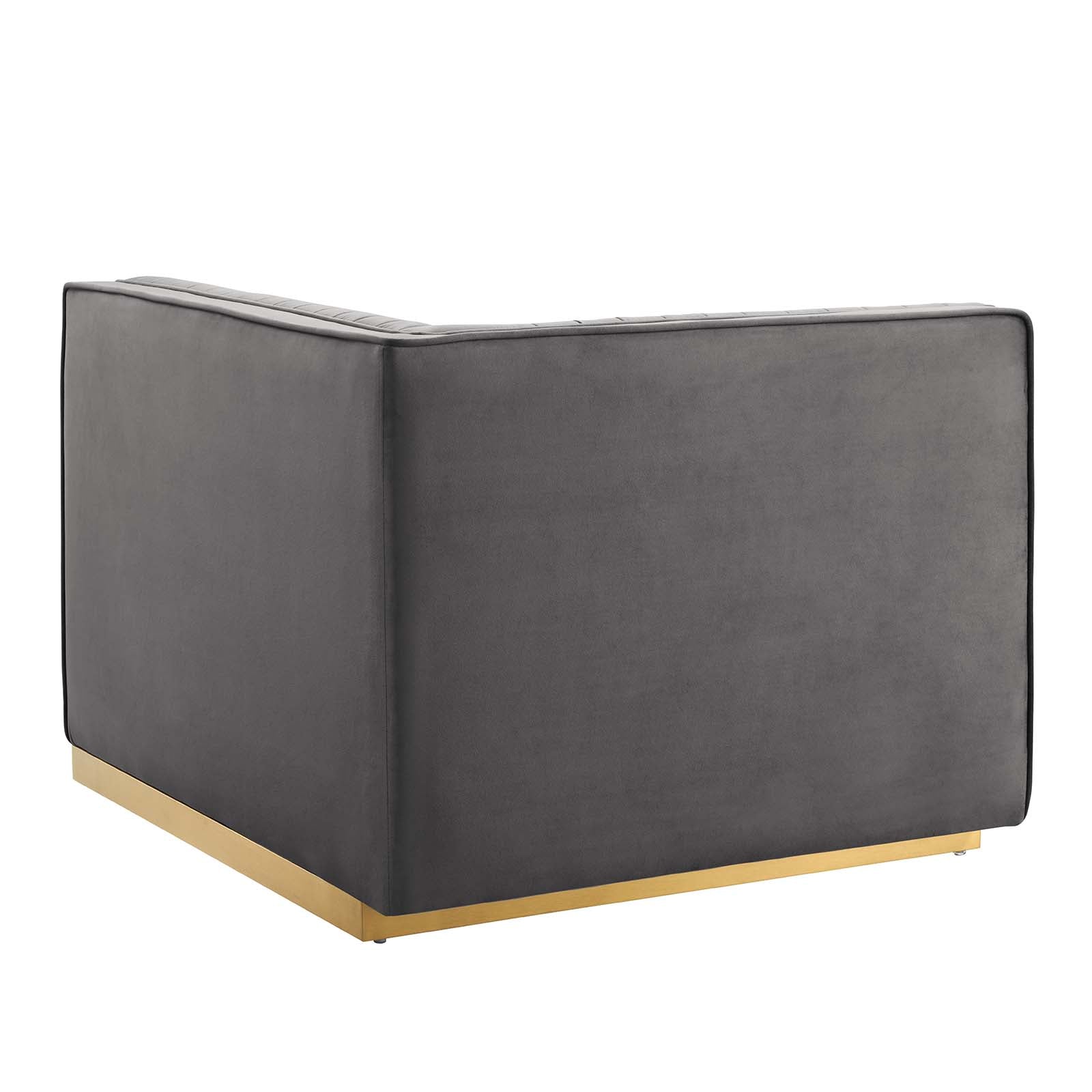 Modway Sectional Sofas - Sanguine Channel Tufted Performance Velvet 4 Piece Right-Facing Modular Sectional Sofa Gray