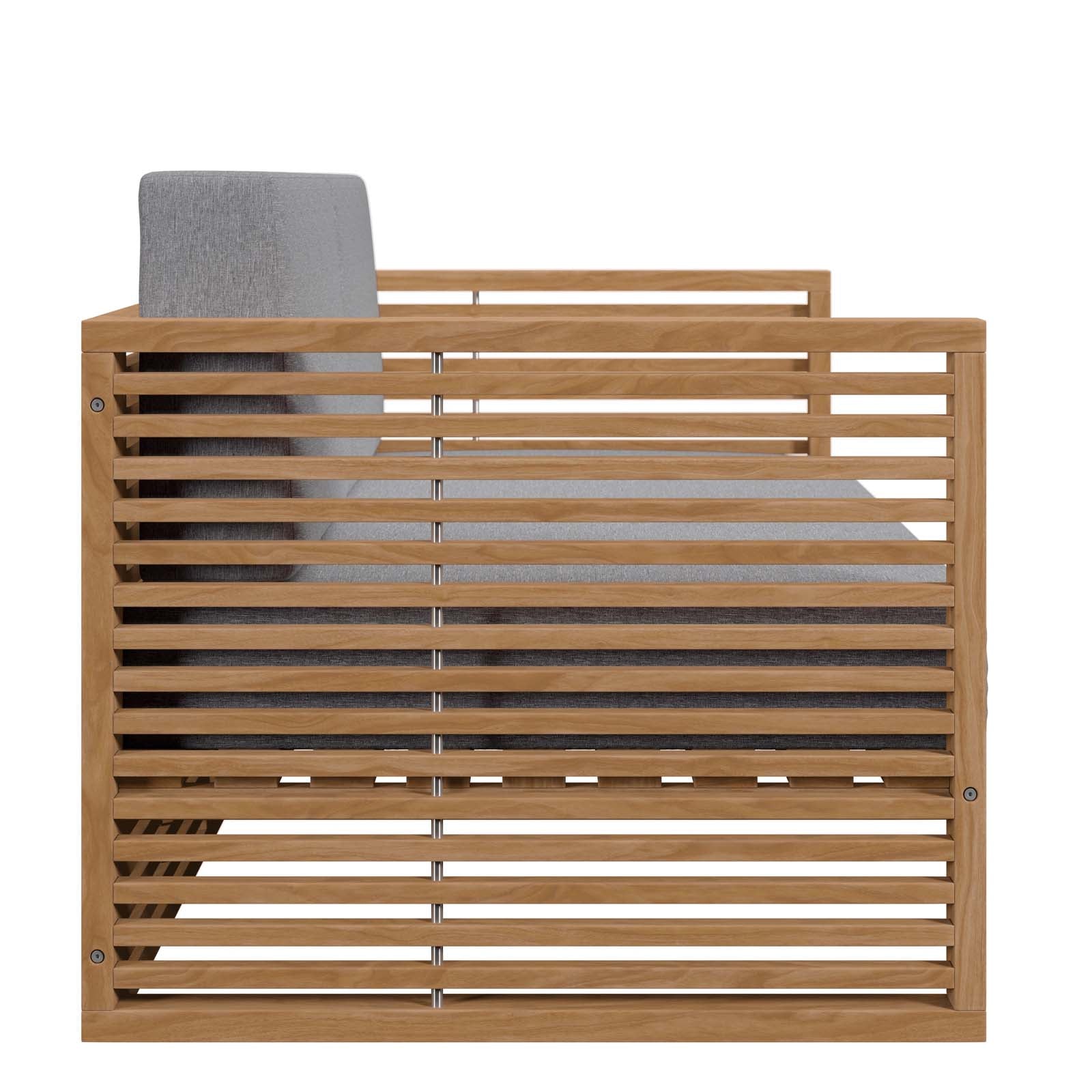 Modway Outdoor Conversation Sets - Carlsbad 6 Piece Teak Wood Outdoor Patio Outdoor Patio Set Natural Gray