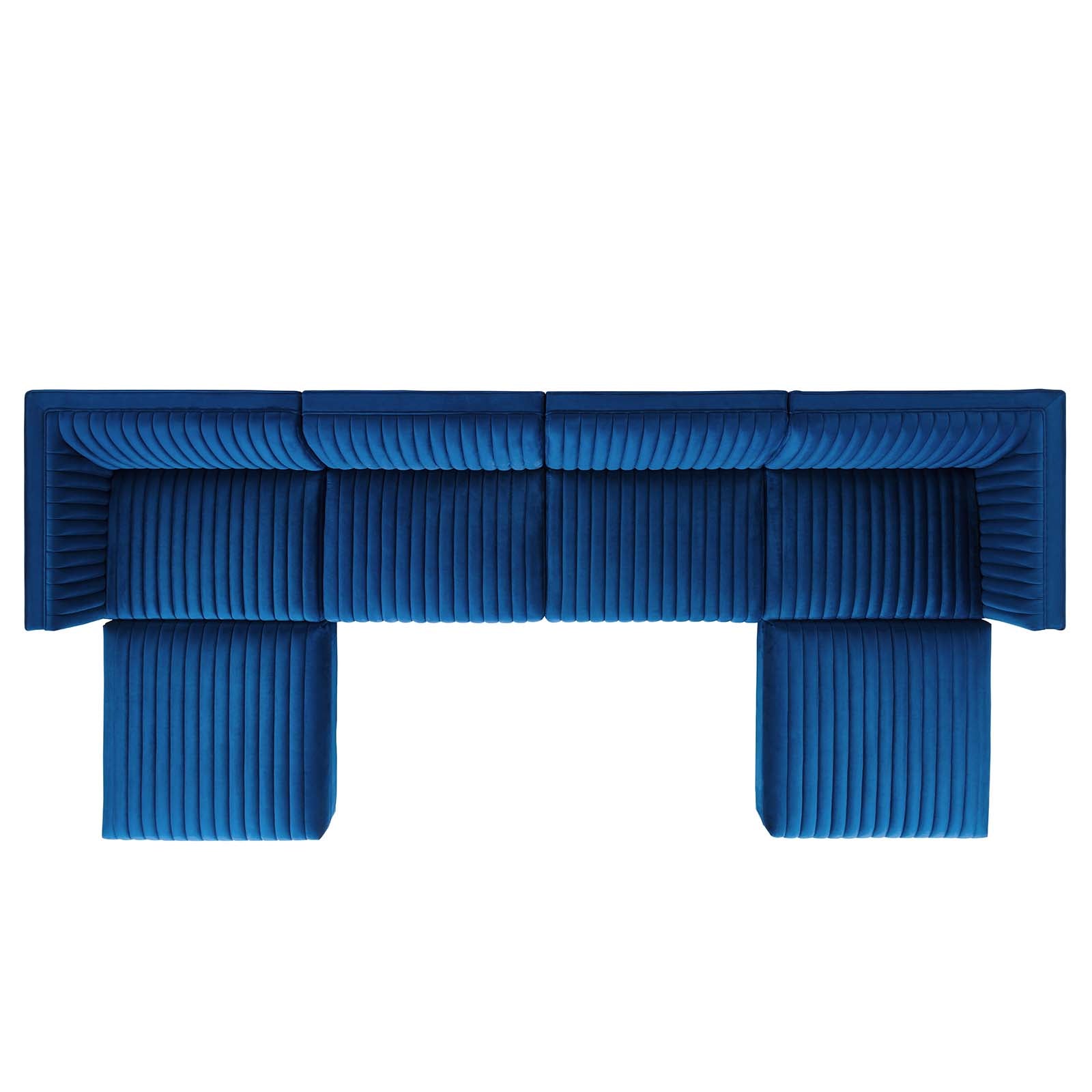 Modway Sectional Sofas - Sanguine Channel Tufted Performance Velvet 6 Piece Modular Sectional Sofa Navy