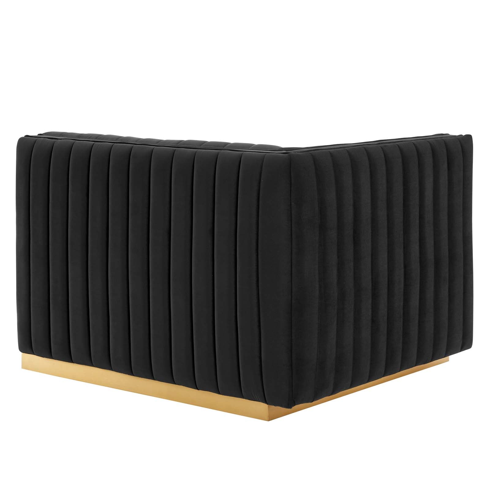 Modway Loveseats - Conjure Channel Tufted Performance Velvet Loveseat Gold Black