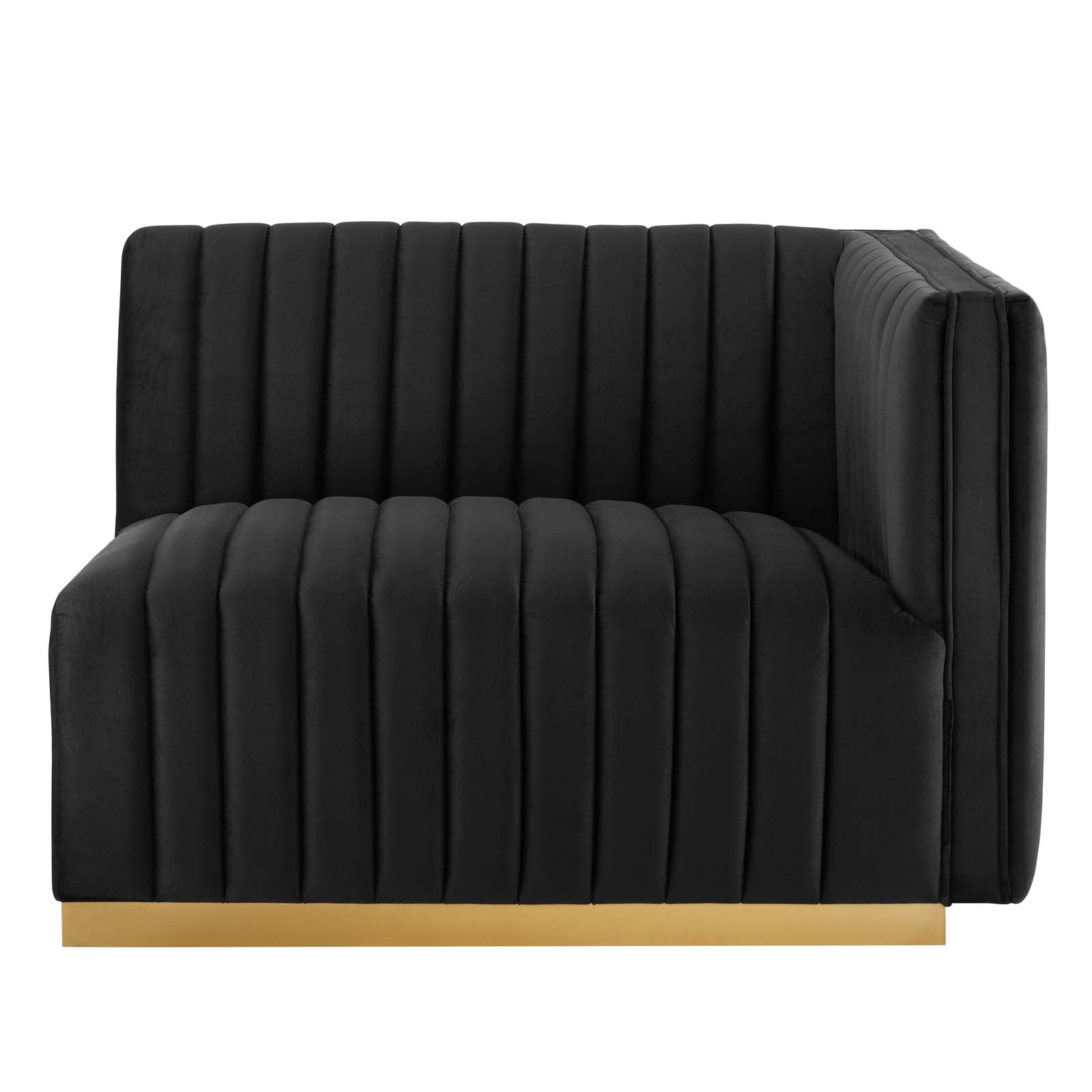 Modway Loveseats - Conjure Channel Tufted Performance Velvet Loveseat Gold Black