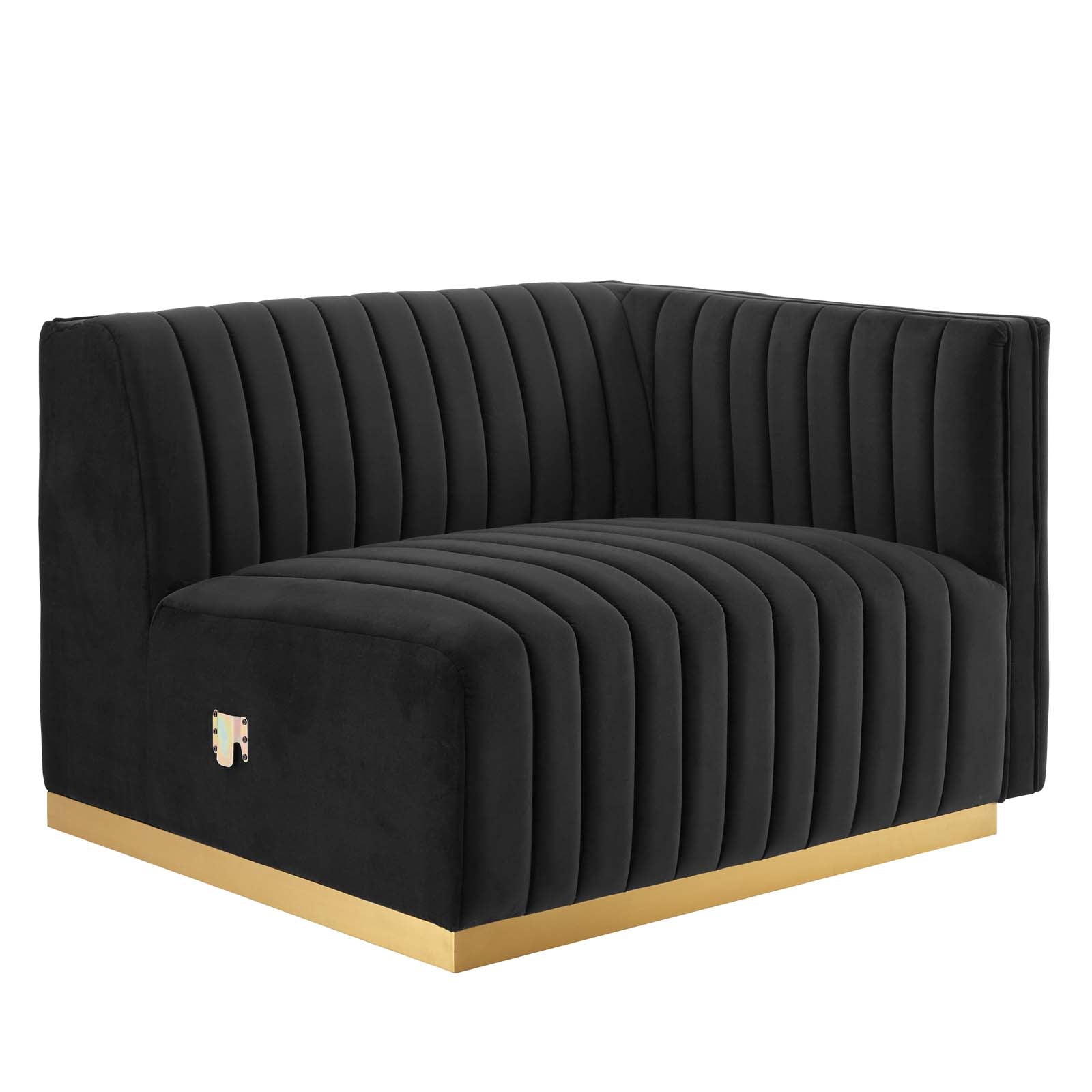 Modway Loveseats - Conjure Channel Tufted Performance Velvet Loveseat Gold Black