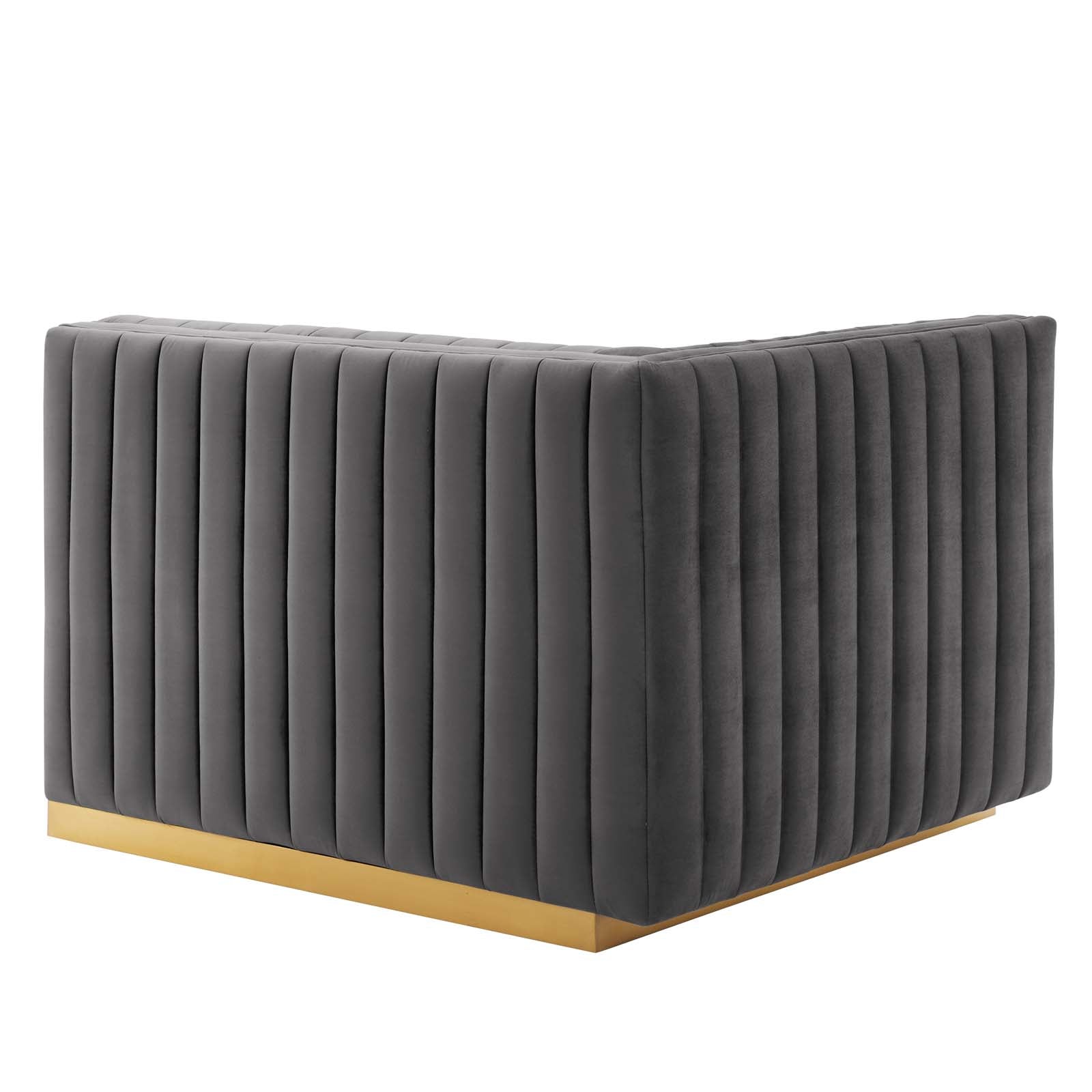 Modway Loveseats - Conjure Channel Tufted Performance Velvet Loveseat Gold Gray