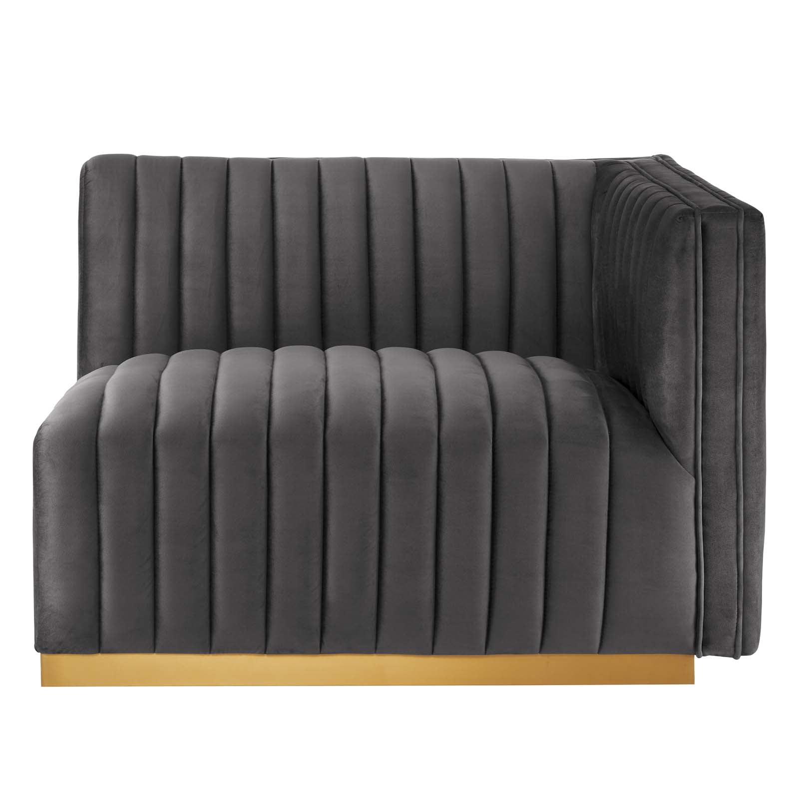 Modway Loveseats - Conjure Channel Tufted Performance Velvet Loveseat Gold Gray