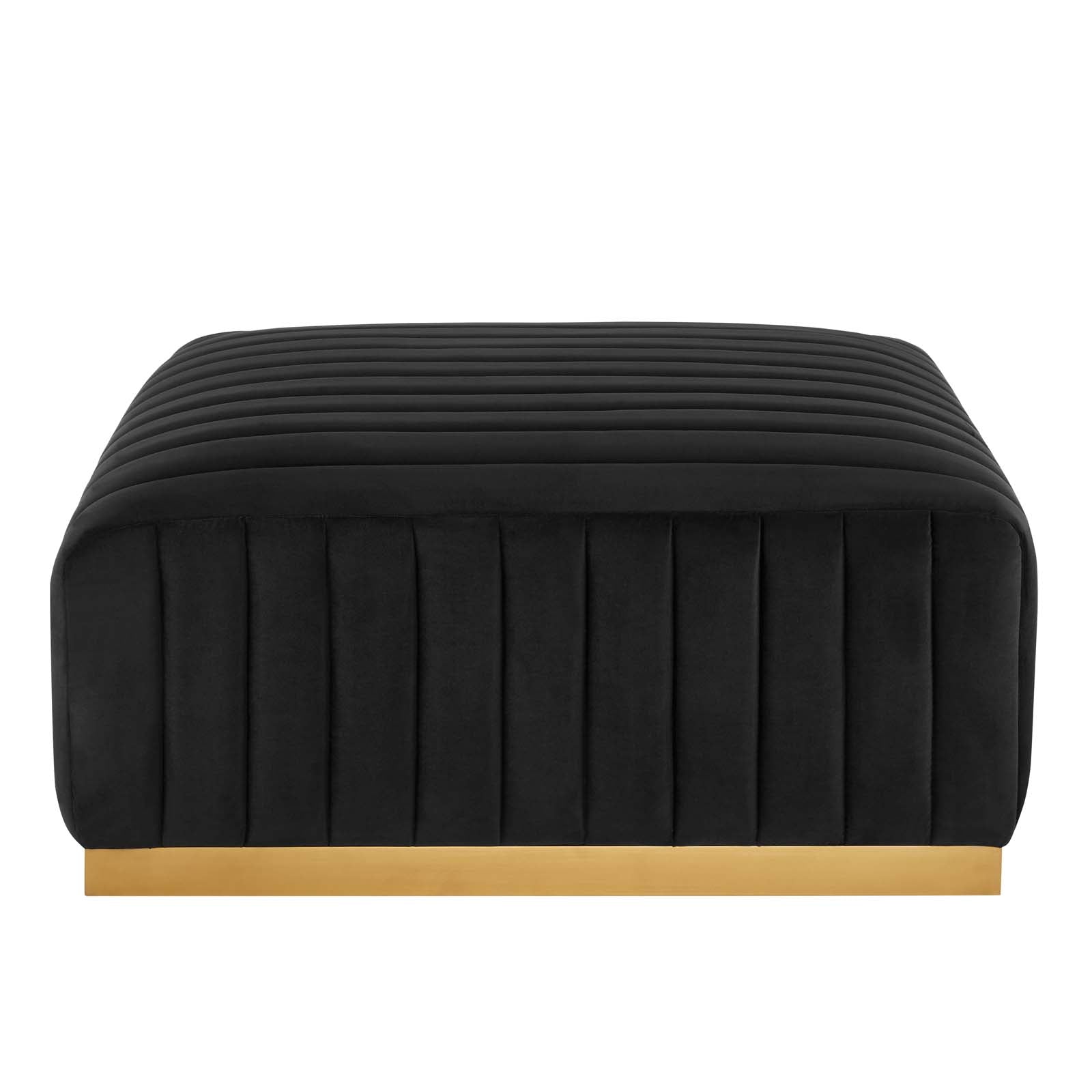 Modway Sectional Sofas - Conjure Channel Tufted Velvet 4 Piece Sectional Gold Black
