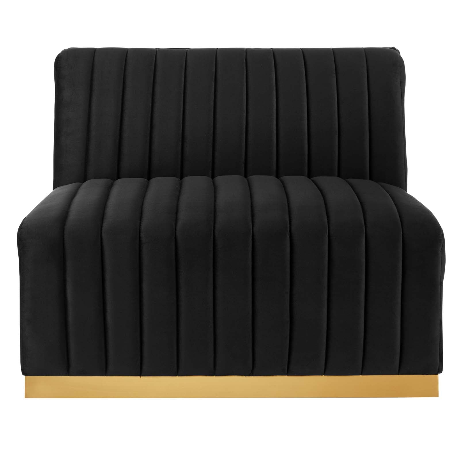 Modway Sectional Sofas - Conjure Channel Tufted Velvet 4 Piece Sectional Gold Black
