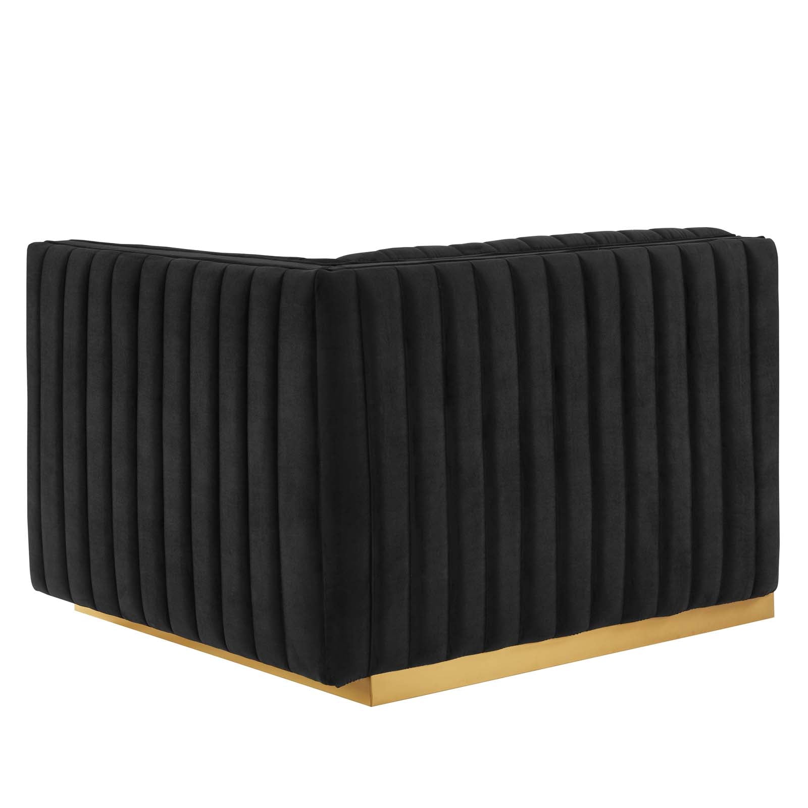 Modway Sofas & Couches - Conjure Channel Tufted Performance Velvet 4 Piece Sofa Gold Black