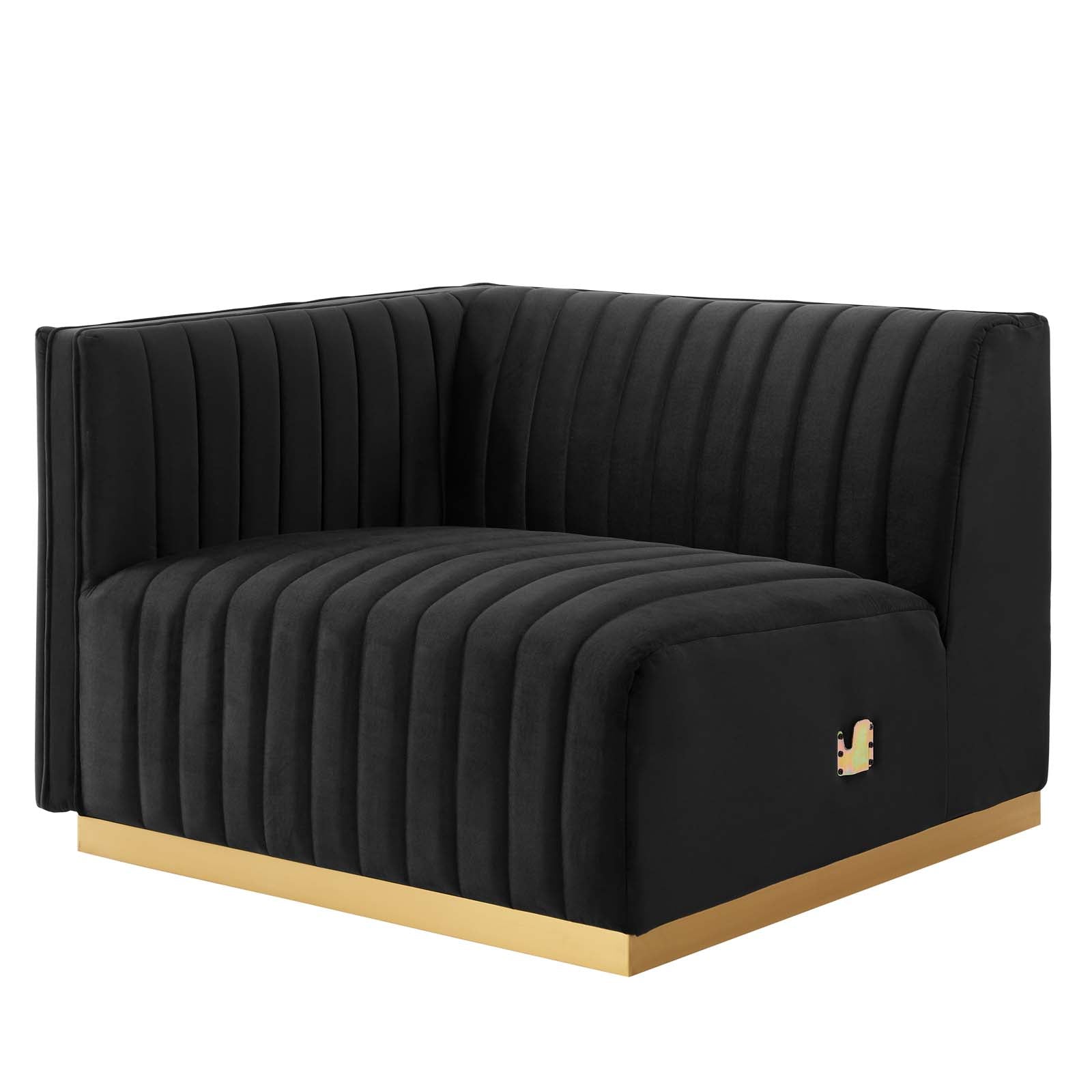 Modway Sofas & Couches - Conjure Channel Tufted Performance Velvet 4 Piece Sofa Gold Black