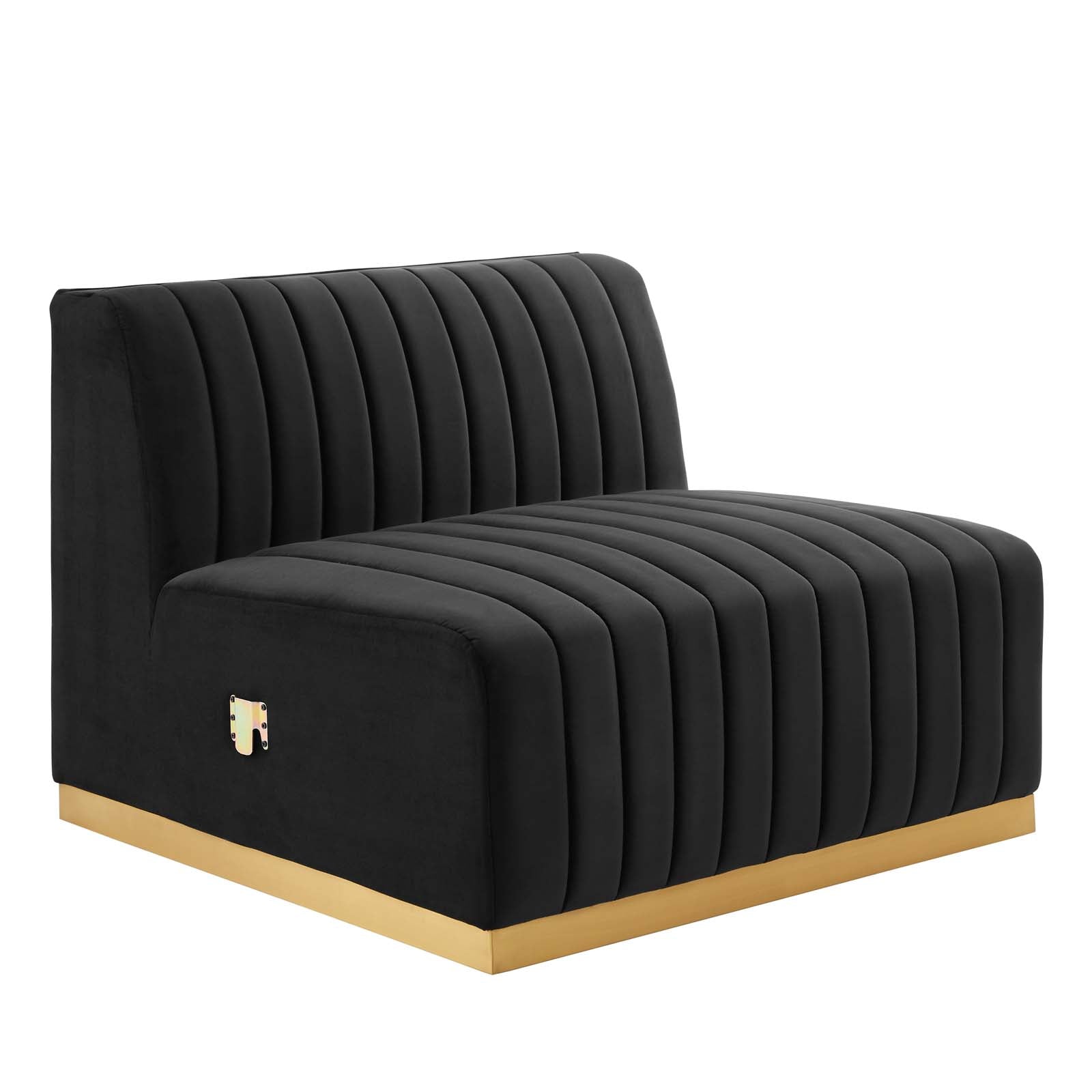 Modway Sofas & Couches - Conjure Channel Tufted Performance Velvet 4 Piece Sofa Gold Black
