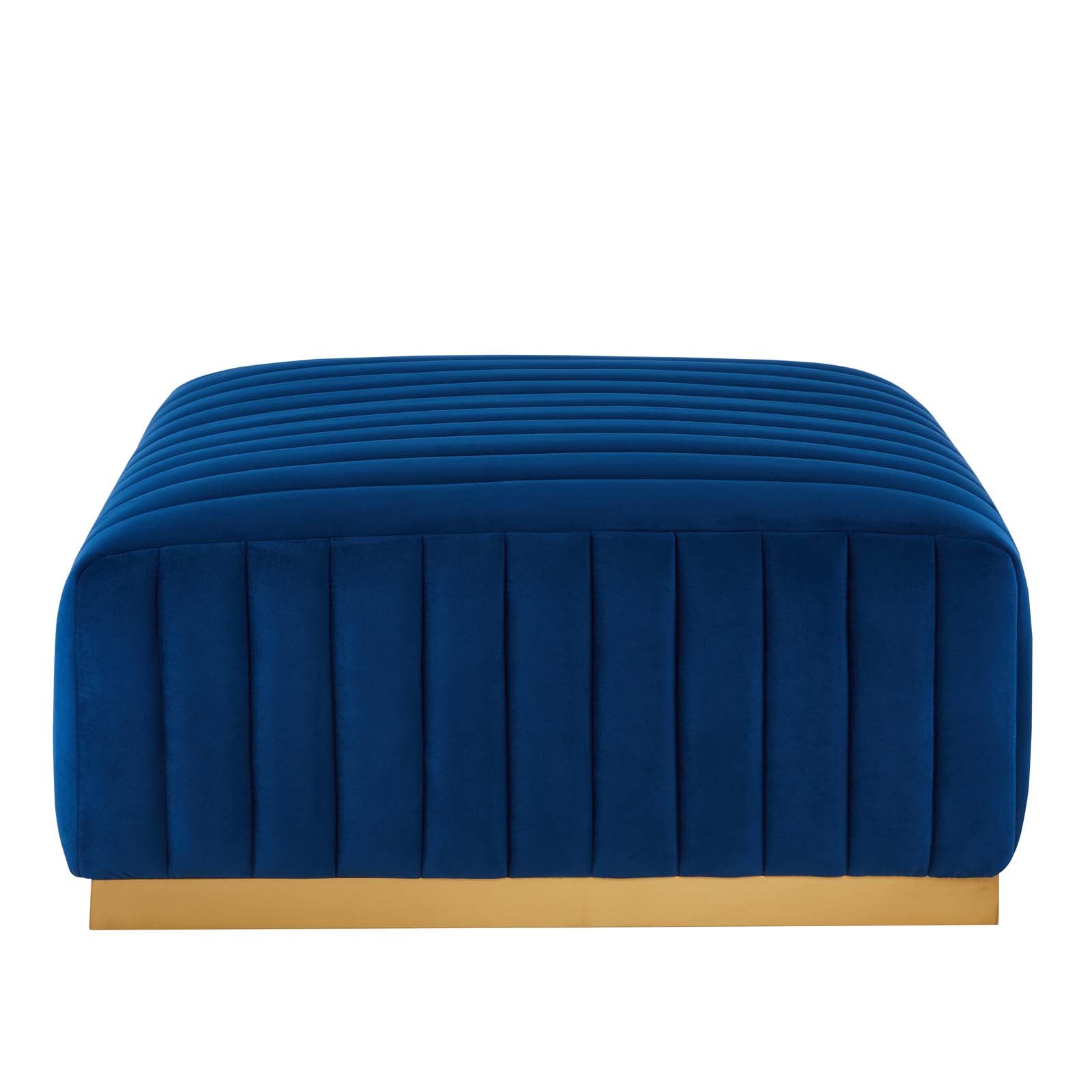 Modway Sectional Sofas - Conjure Channel Tufted Performance Velvet 5 Piece Sectional Gold Navy EEI-5852-GLD-NAV