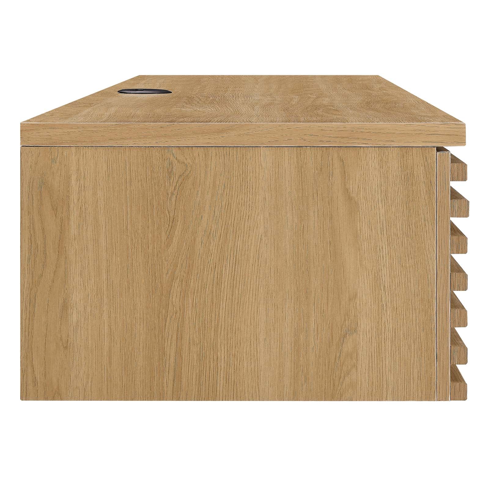 Modway Desks - Render Wall Mount Wood Office Desk Oak