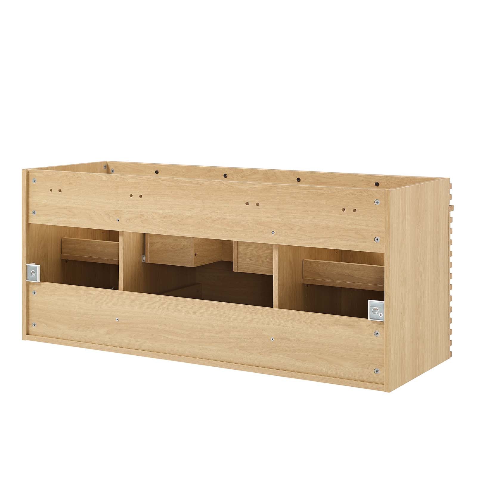 Modway Bathroom Vanity - Render 48" Wall-Mount Bathroom Vanity Cabinet Oak EEI-5866-OAK