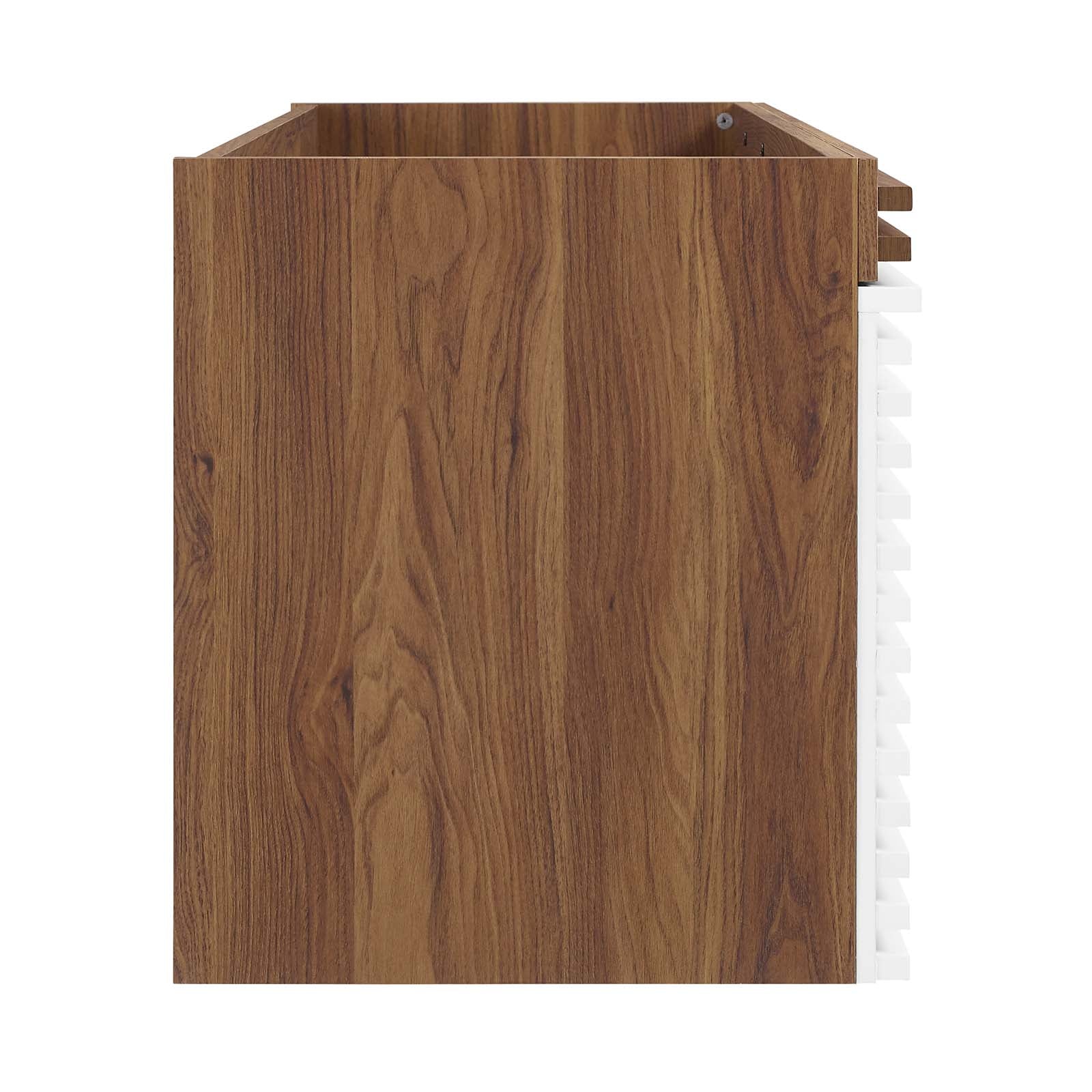 Modway Bathroom Vanity - Render 48" Wall-Mount Bathroom Vanity Cabinet White Walnut EEI-5866-WHI-WAL