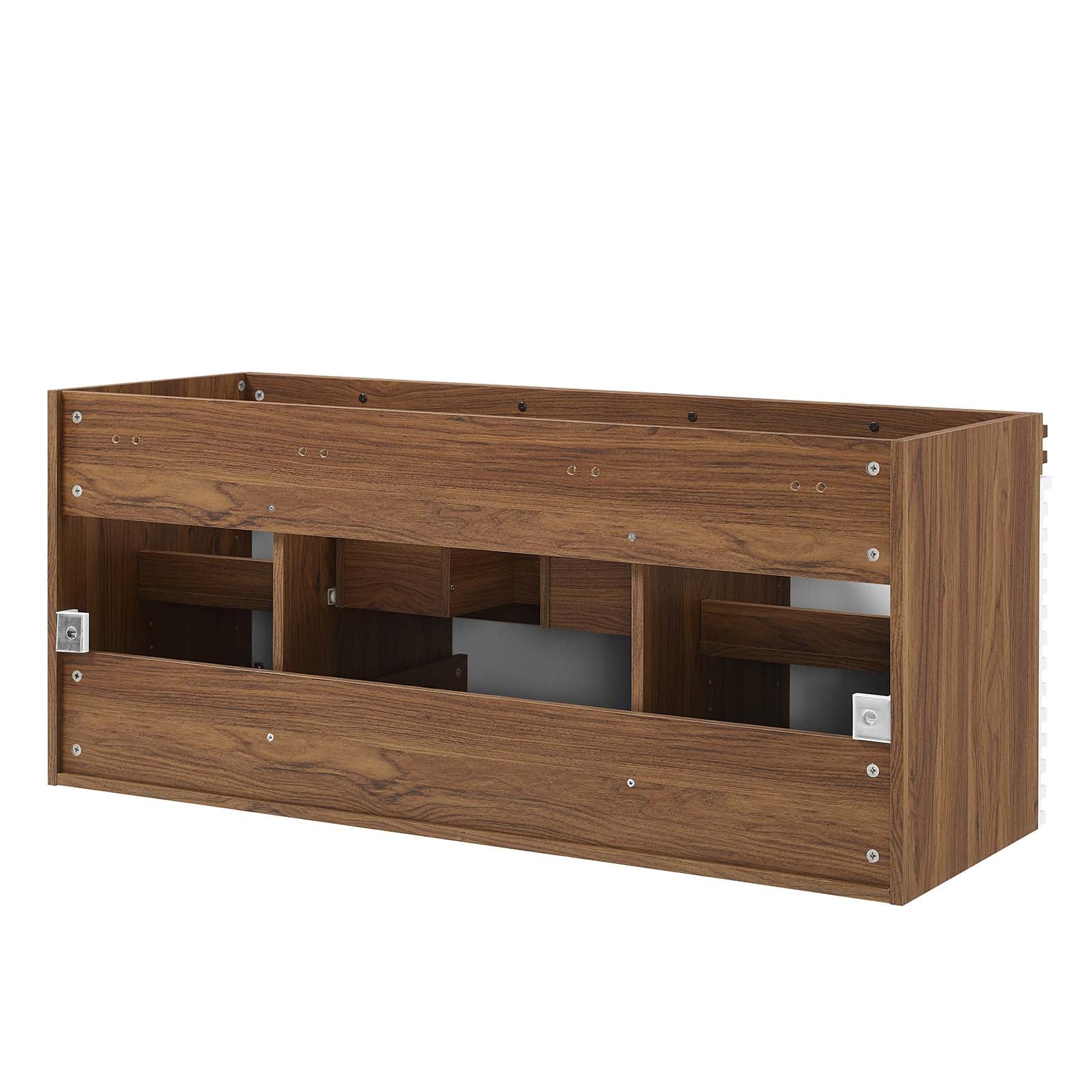 Modway Bathroom Vanity - Render 48" Wall-Mount Bathroom Vanity Cabinet White Walnut EEI-5866-WHI-WAL