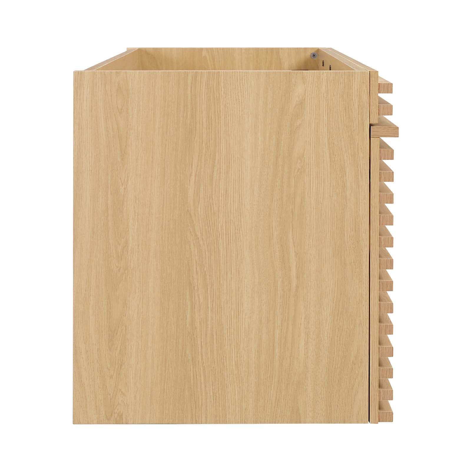 Modway Bathroom Vanity - Render 48" Wall-Mount Bathroom Vanity Cabinet Oak EEI-5867-OAK