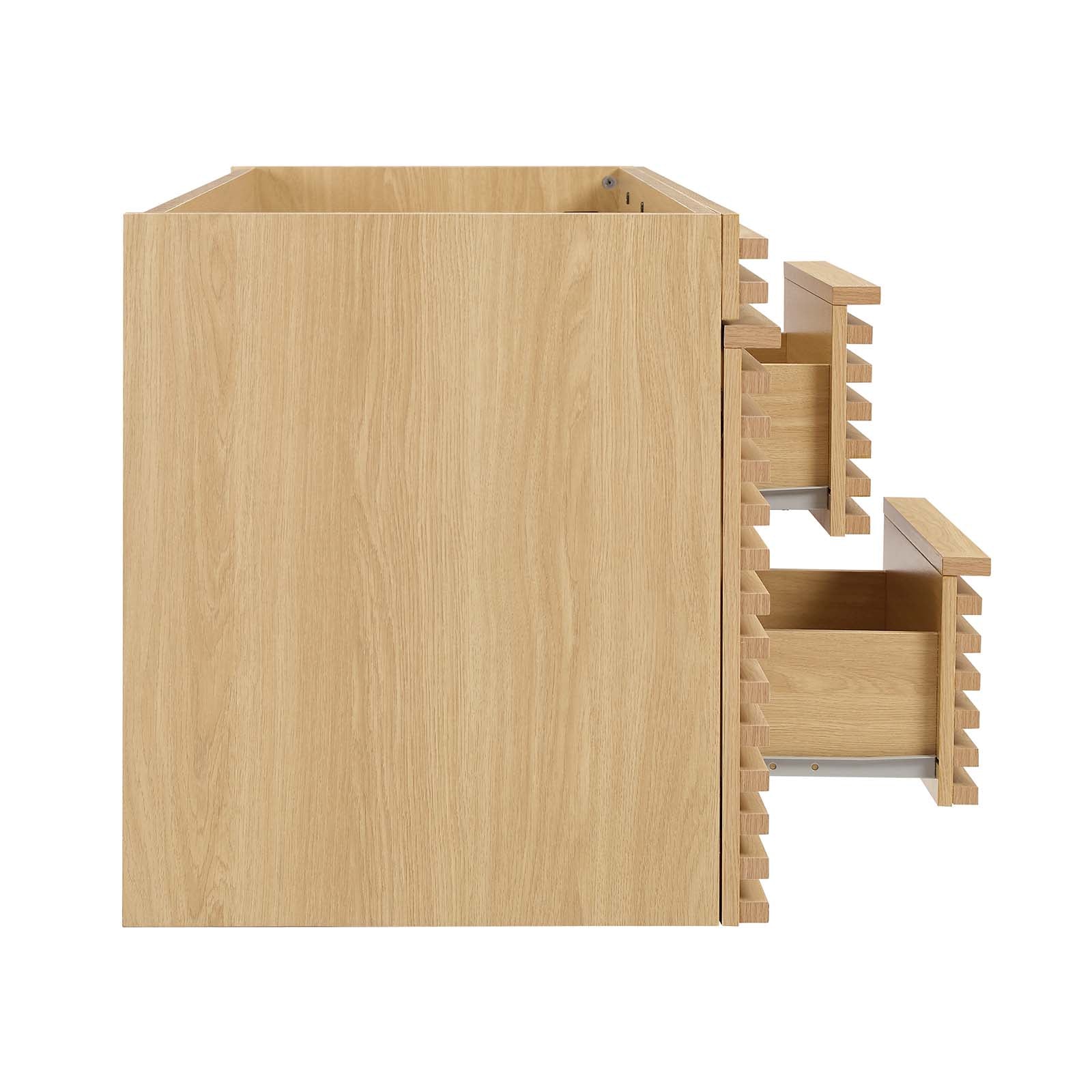Modway Bathroom Vanity - Render 48" Wall-Mount Bathroom Vanity Cabinet Oak EEI-5867-OAK
