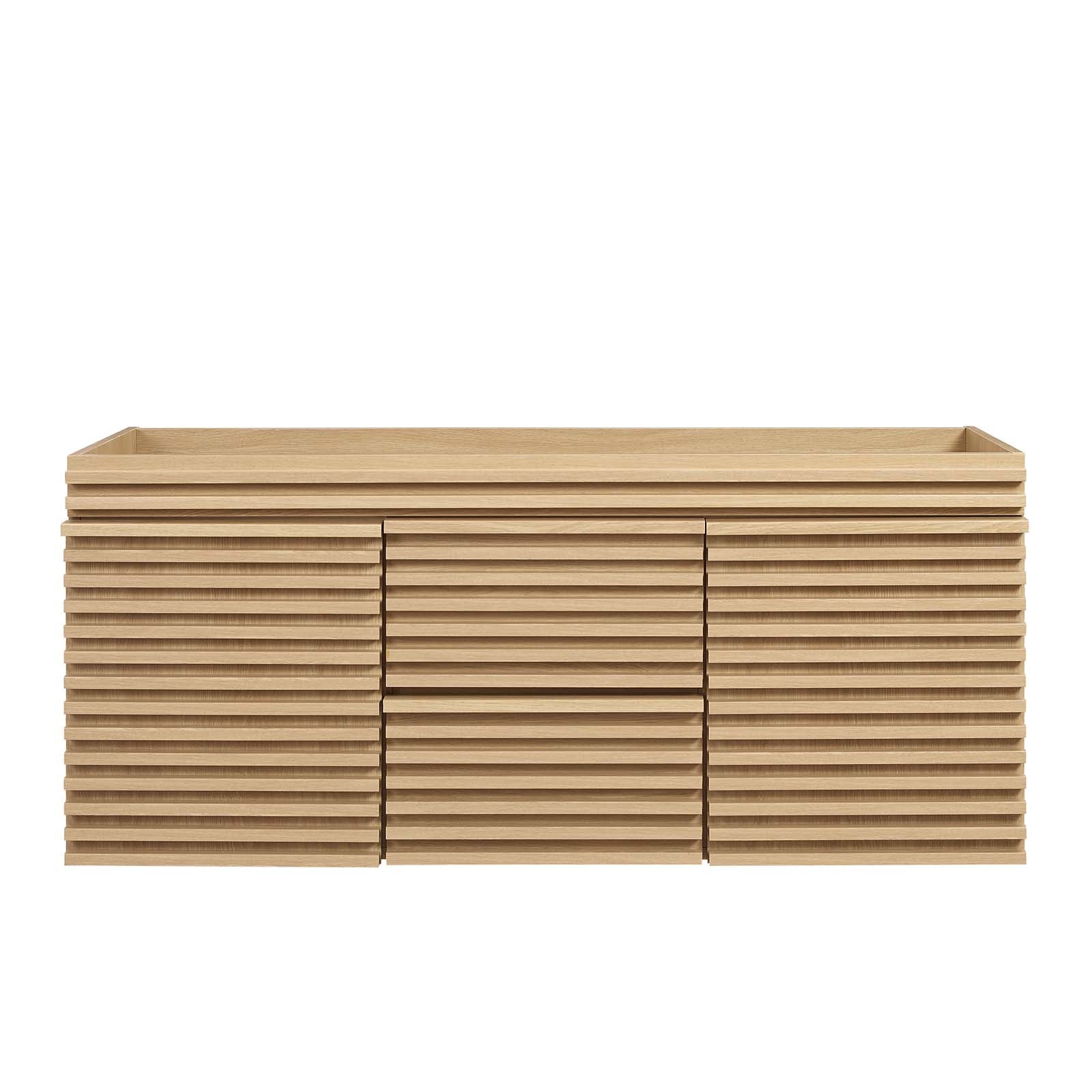 Modway Bathroom Vanity - Render 48" Wall-Mount Bathroom Vanity Cabinet Oak EEI-5867-OAK