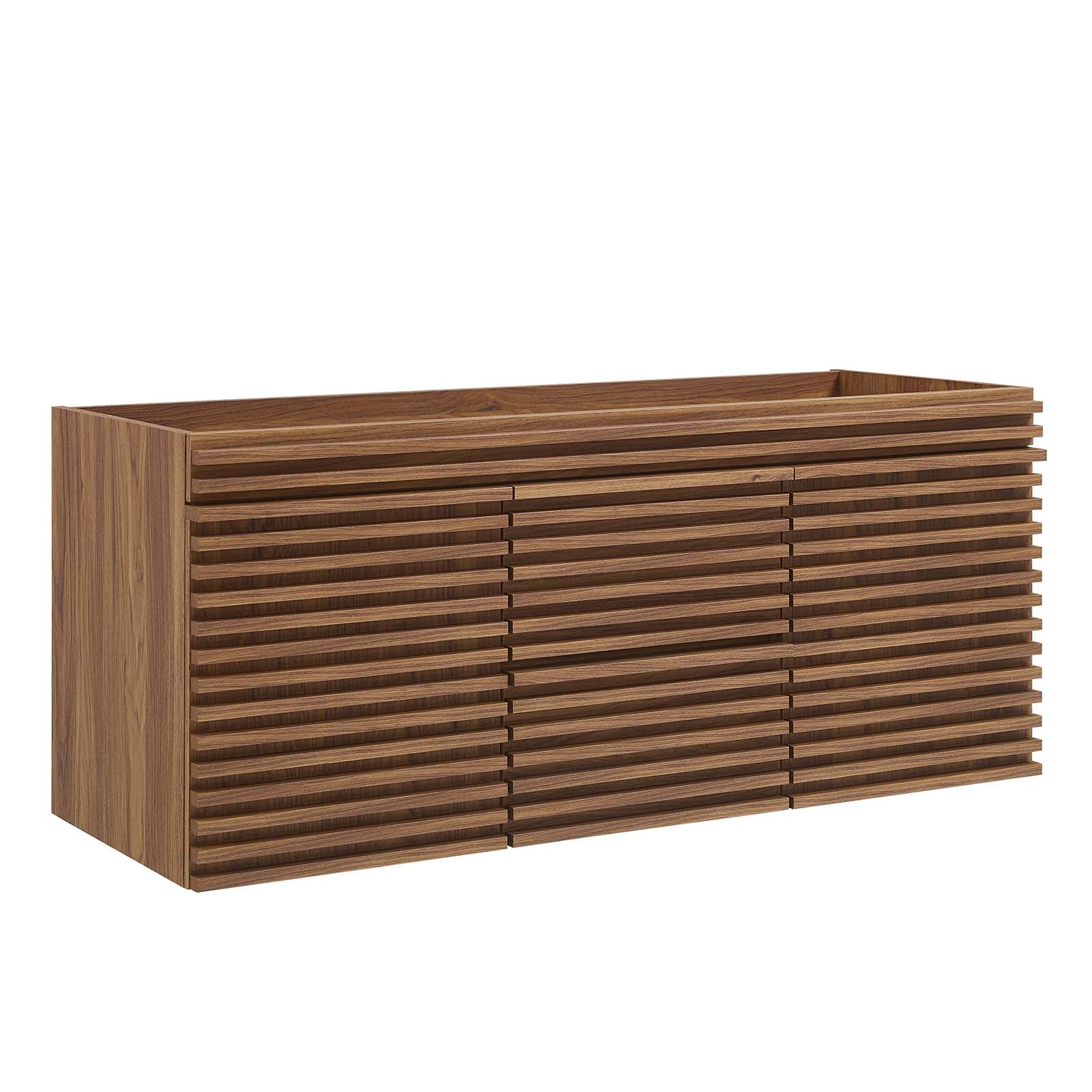 Modway Bathroom Vanity - Render 48" Wall-Mount Bathroom Vanity Cabinet Walnut EEI-5867-WAL