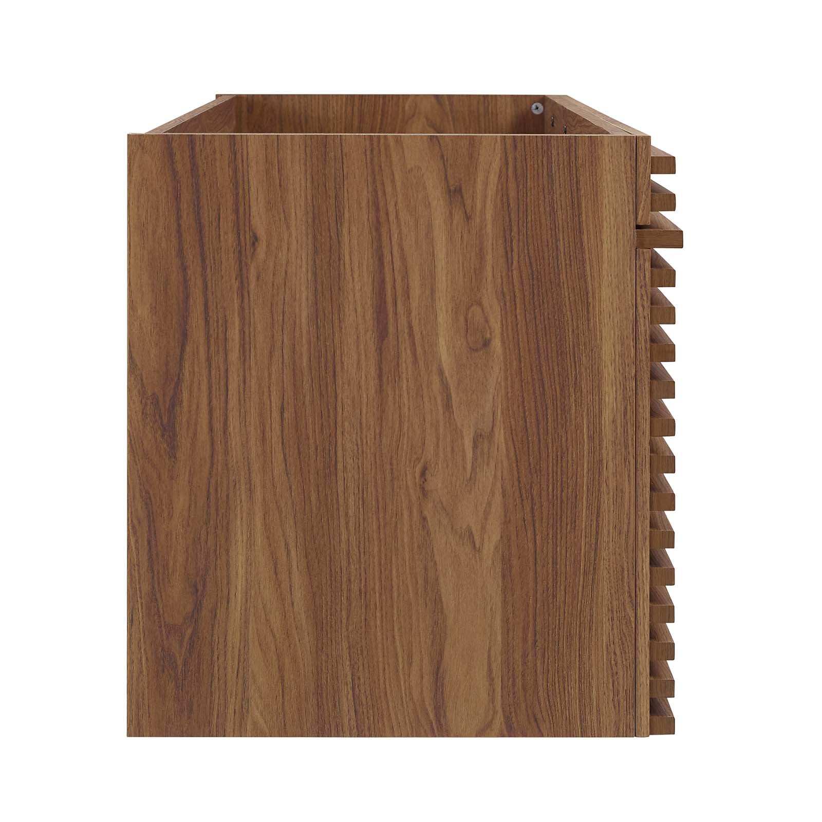 Modway Bathroom Vanity - Render 48" Wall-Mount Bathroom Vanity Cabinet Walnut EEI-5867-WAL