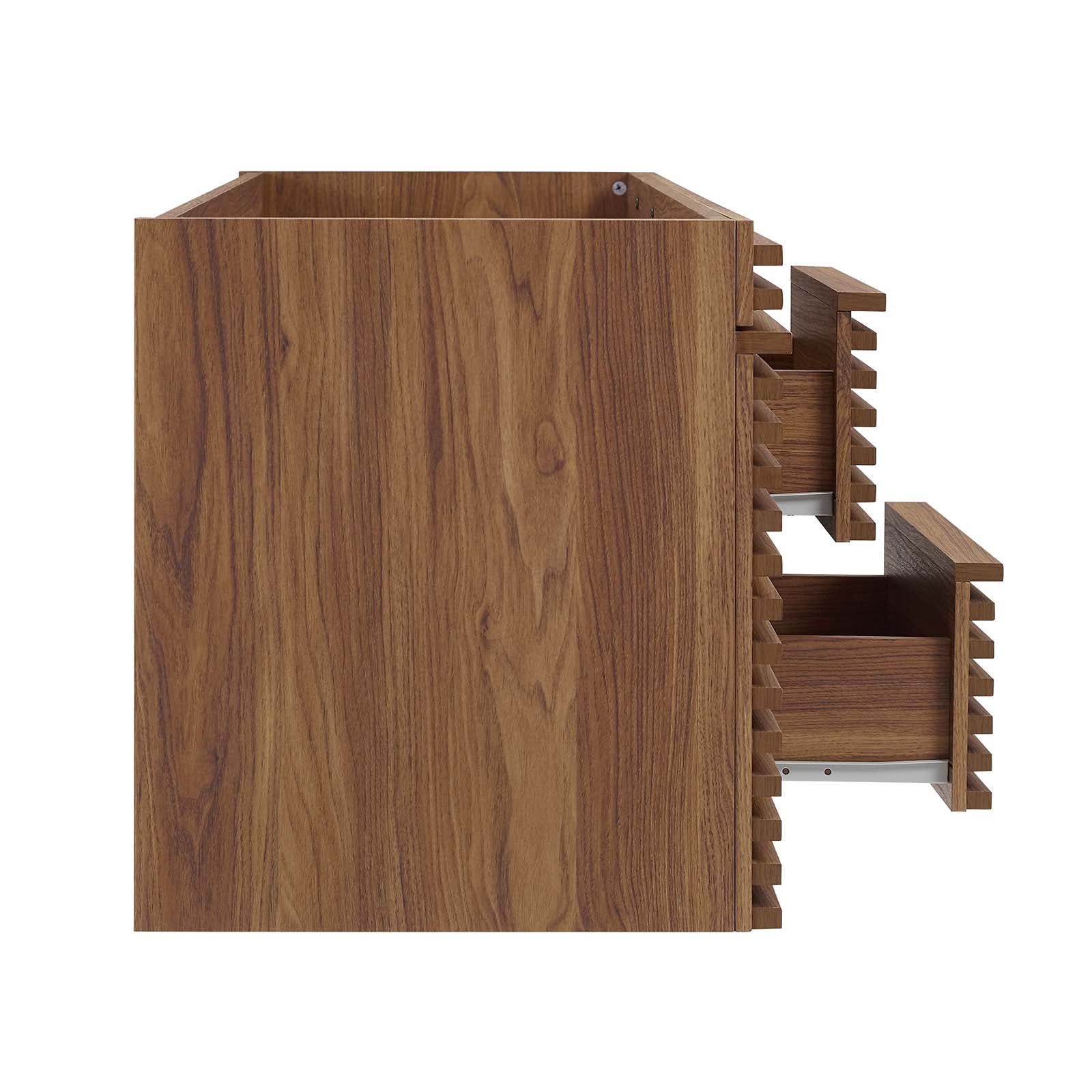 Modway Bathroom Vanity - Render 48" Wall-Mount Bathroom Vanity Cabinet Walnut EEI-5867-WAL
