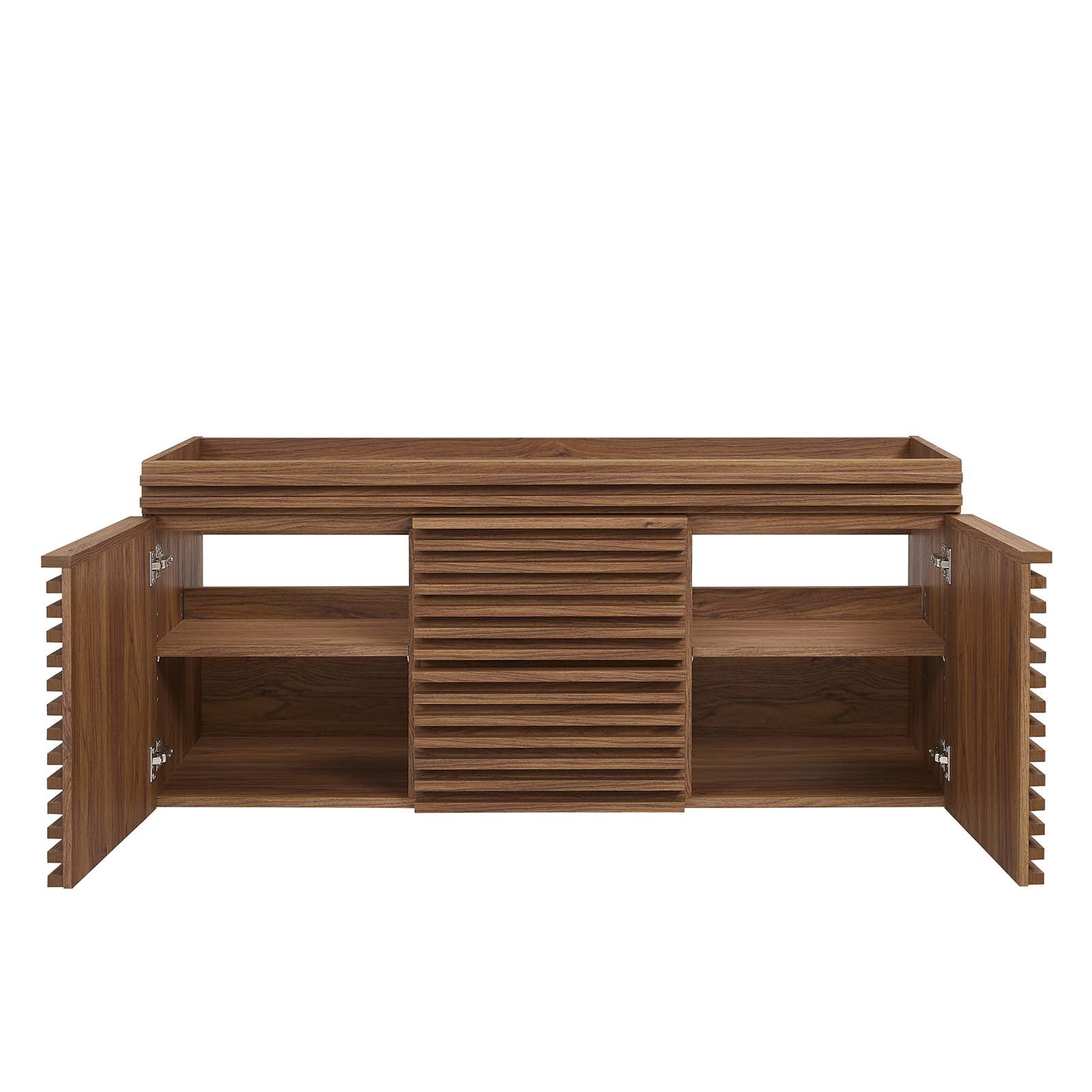 Modway Bathroom Vanity - Render 48" Wall-Mount Bathroom Vanity Cabinet Walnut EEI-5867-WAL