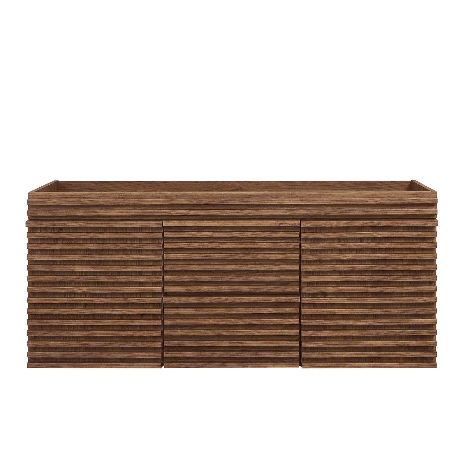 Modway Bathroom Vanity - Render 48" Wall-Mount Bathroom Vanity Cabinet Walnut EEI-5867-WAL