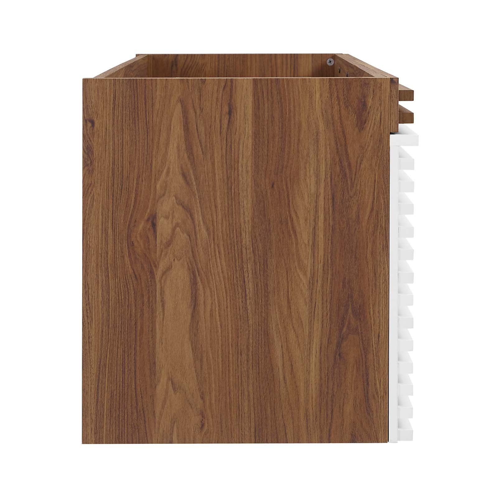 Modway Bathroom Vanity - Render 48" Wall-Mount Bathroom Vanity Cabinet White Walnut EEI-5867-WHI-WAL