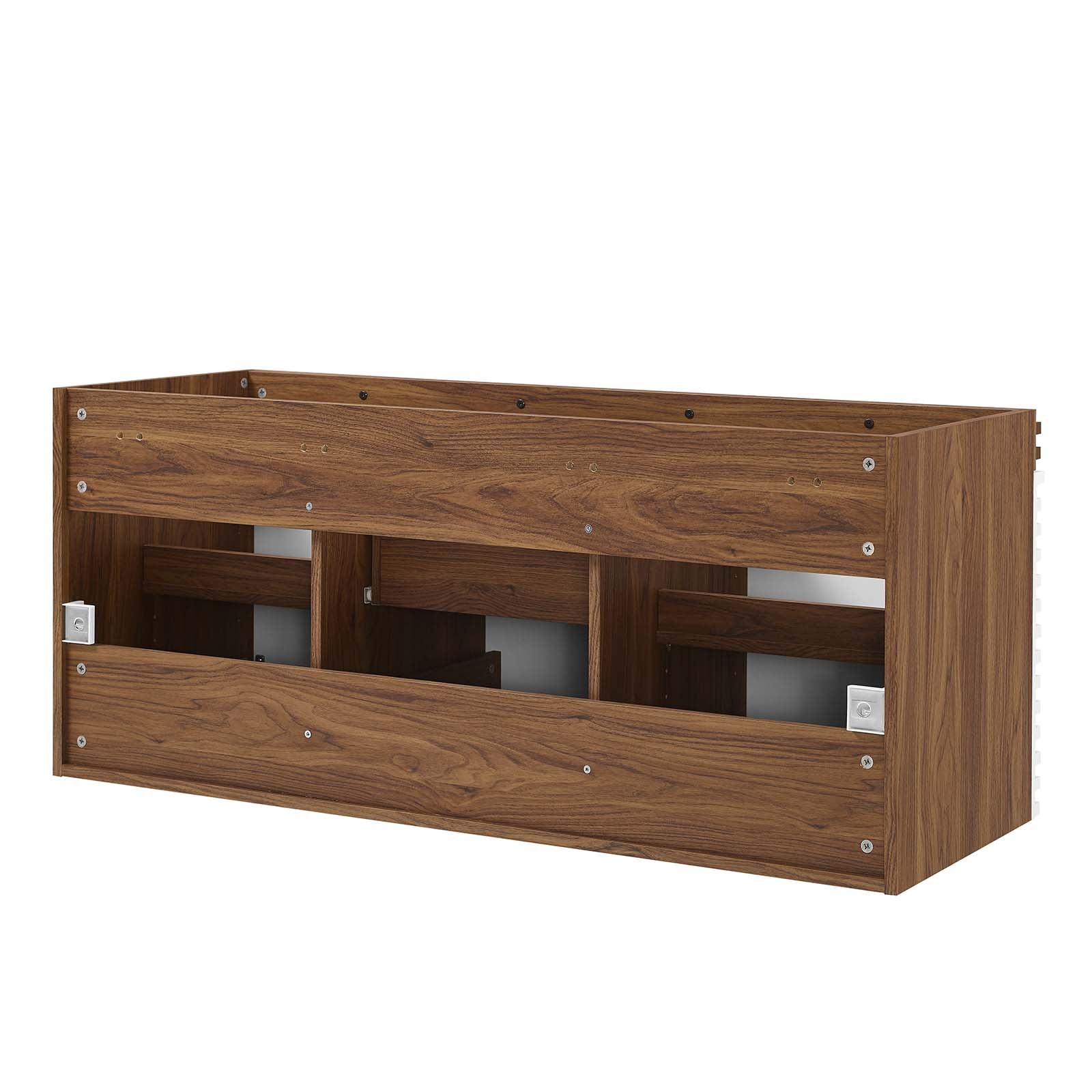 Modway Bathroom Vanity - Render 48" Wall-Mount Bathroom Vanity Cabinet White Walnut EEI-5867-WHI-WAL