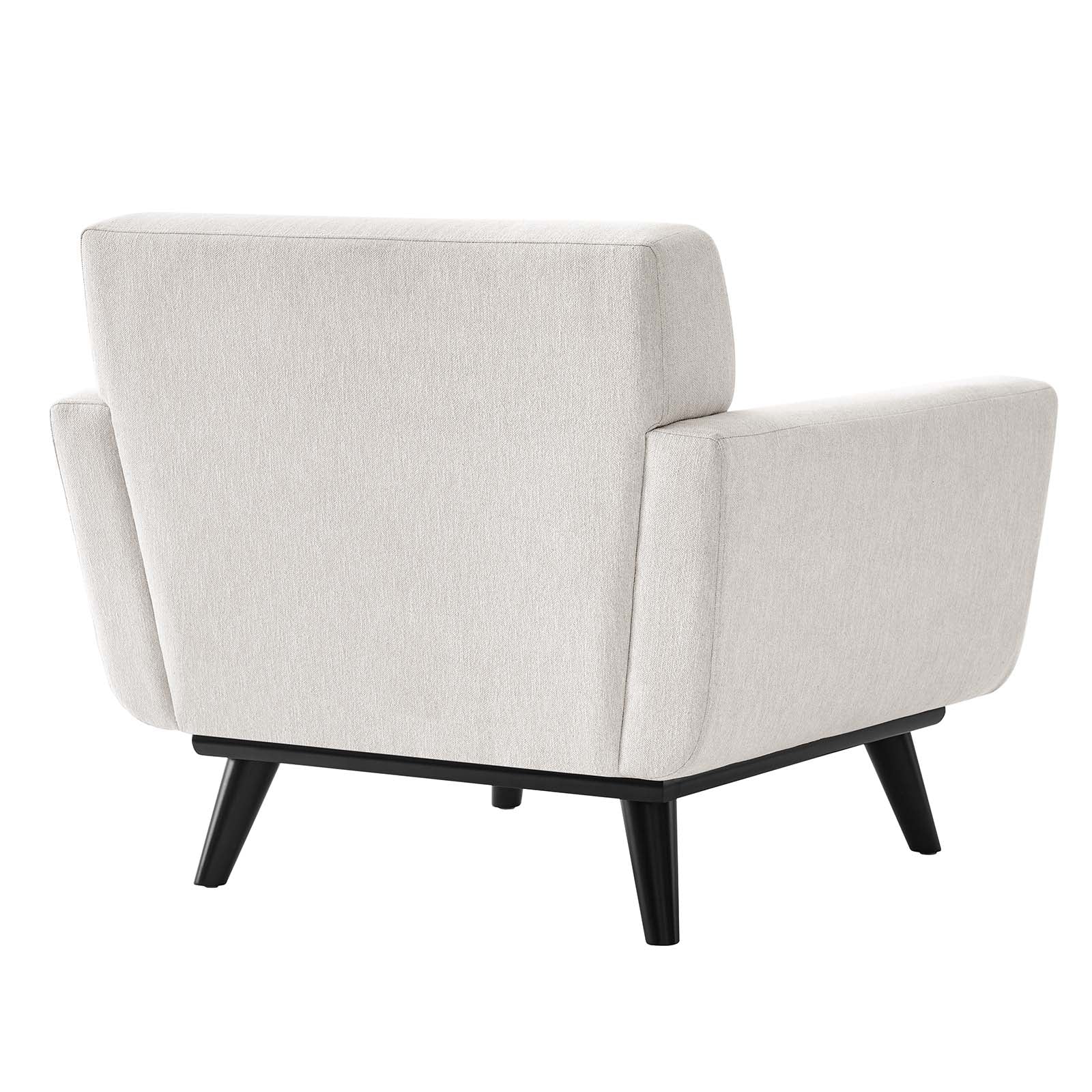 Modway Accent Chairs - Engage Herringbone Fabric Armchair Ivory