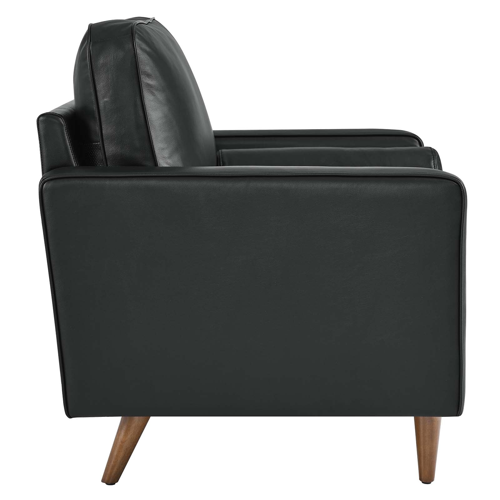 Modway Accent Chairs - Valour Leather Armchair Black
