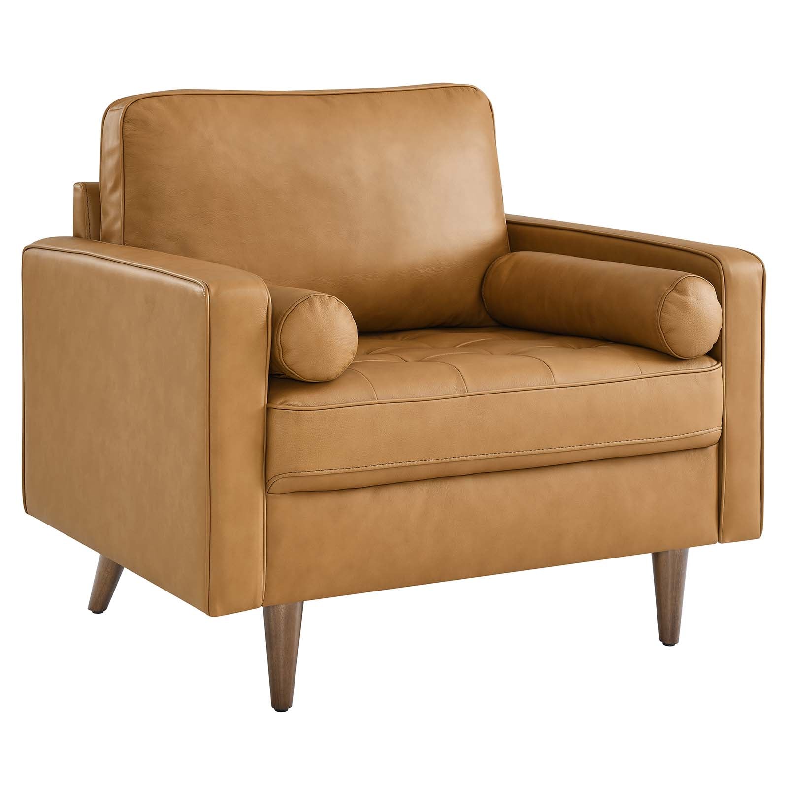Modway Accent Chairs - Valour Leather Armchair Tan