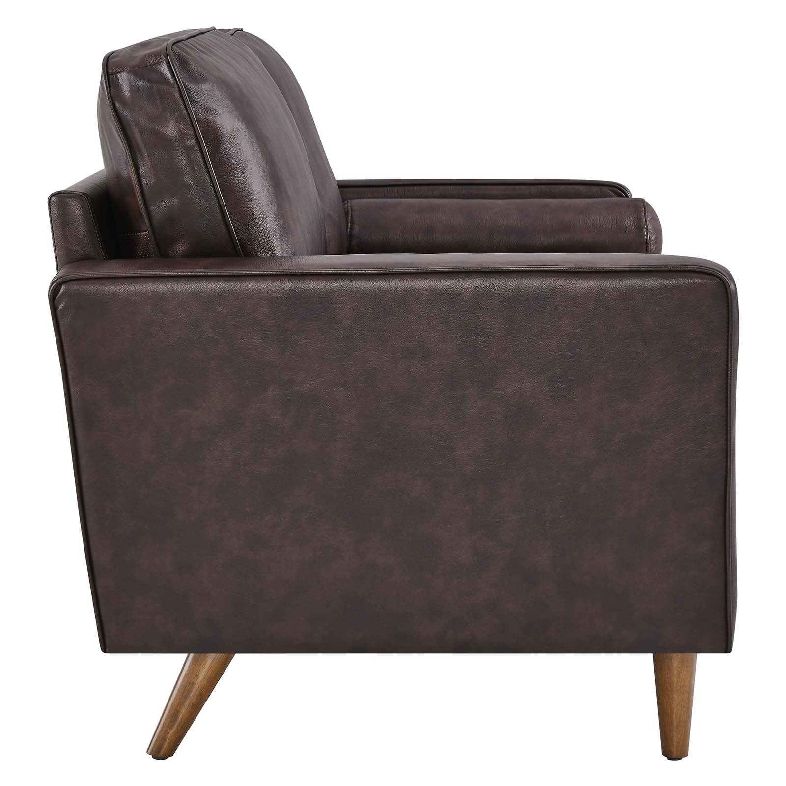 Modway Loveseats - Valour Leather Loveseat Brown