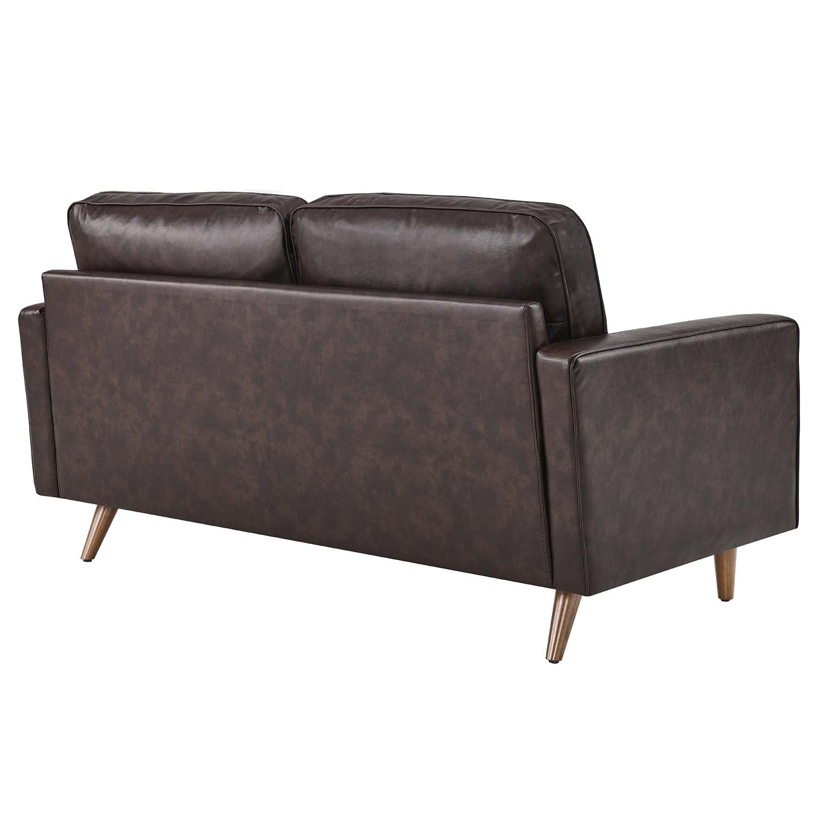 Modway Loveseats - Valour Leather Loveseat Brown