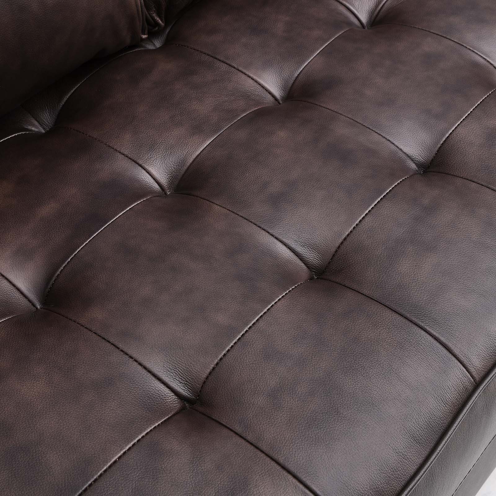 Modway Loveseats - Valour Leather Loveseat Brown
