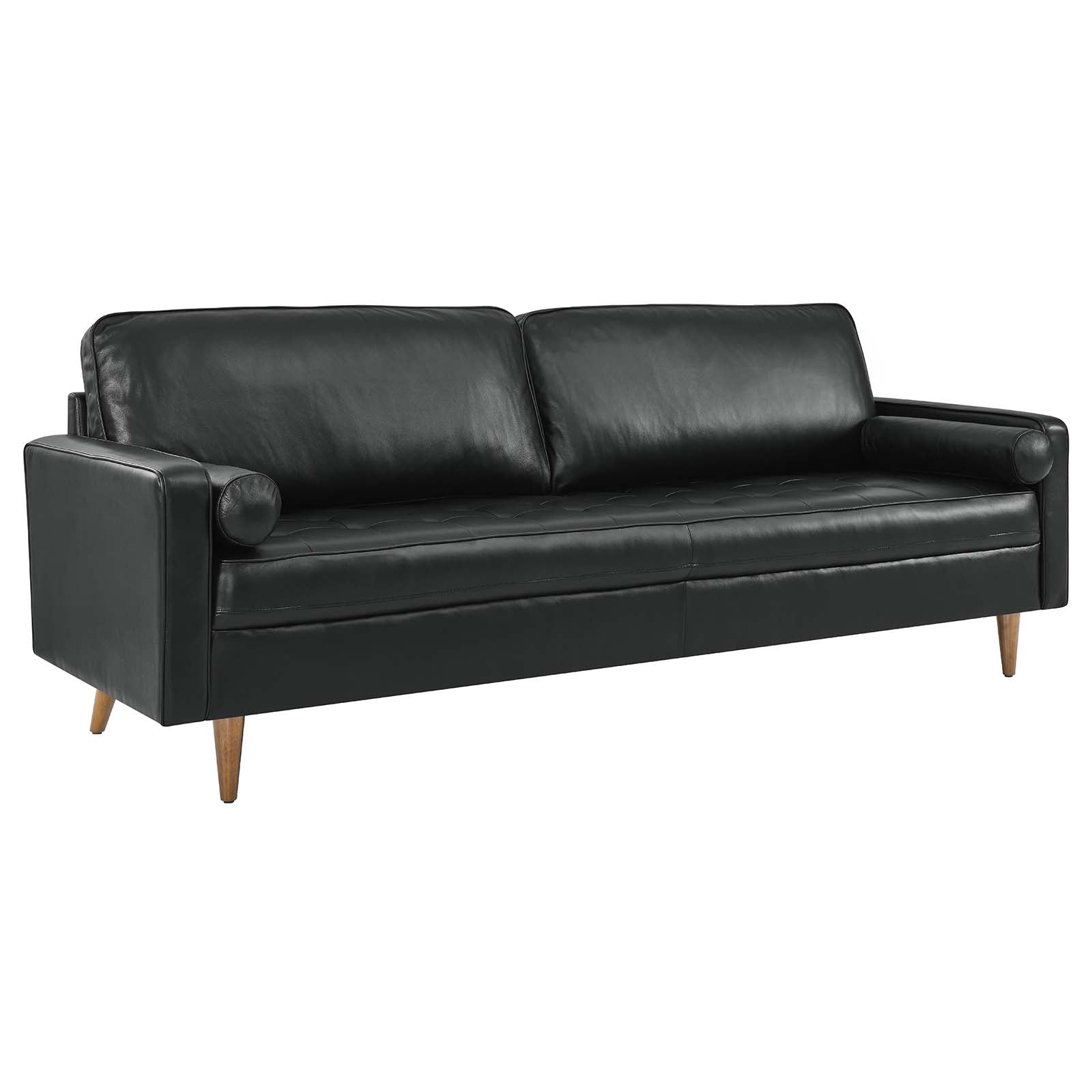 Modway Sofas & Couches - Valour 88" Leather Sofa Black