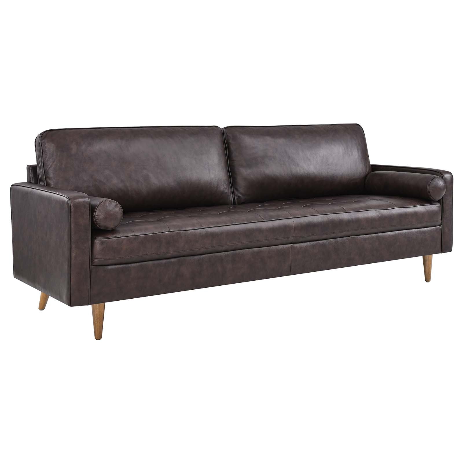 Modway Sofas & Couches - Valour 88" Leather Sofa Brown