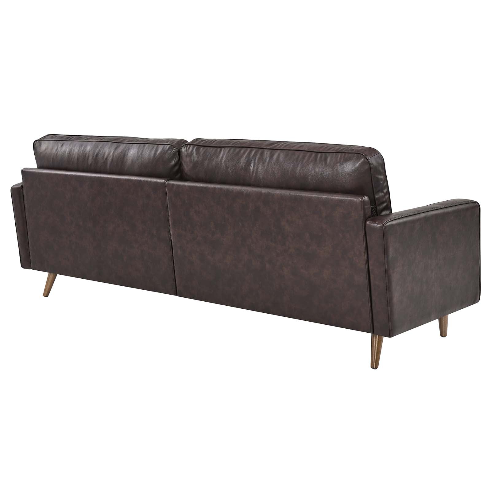 Modway Sofas & Couches - Valour 88" Leather Sofa Brown