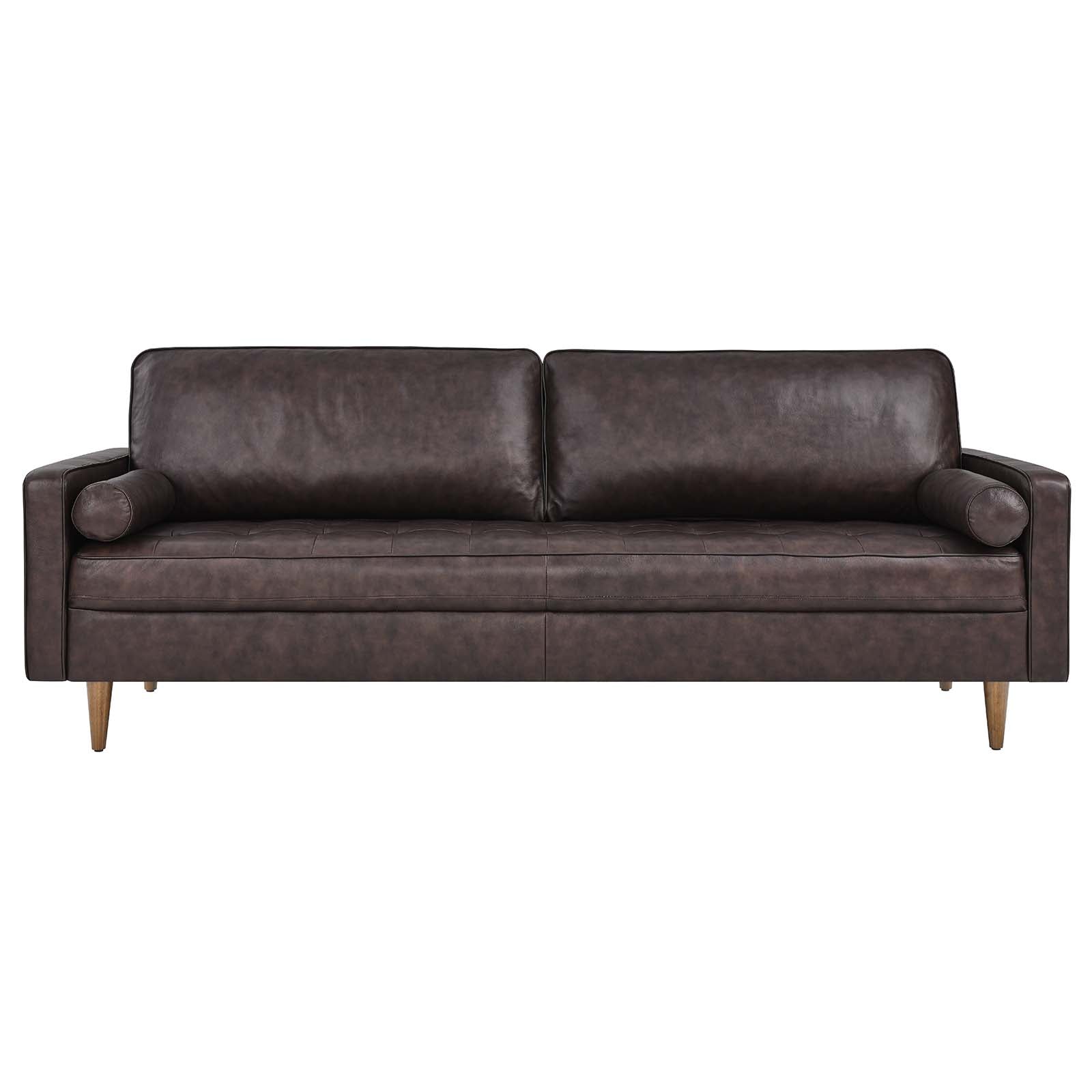 Modway Sofas & Couches - Valour 88" Leather Sofa Brown