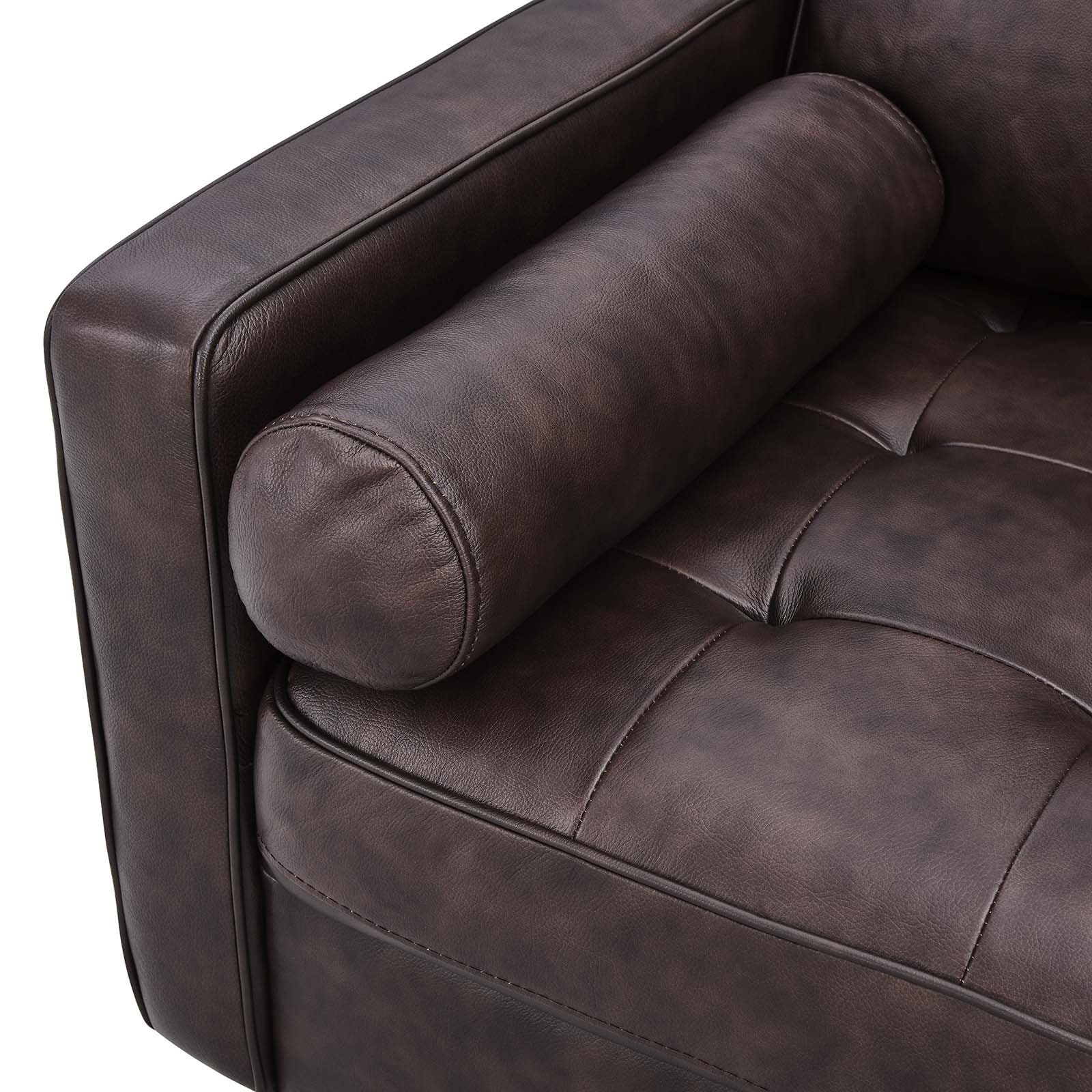 Modway Sofas & Couches - Valour 88" Leather Sofa Brown