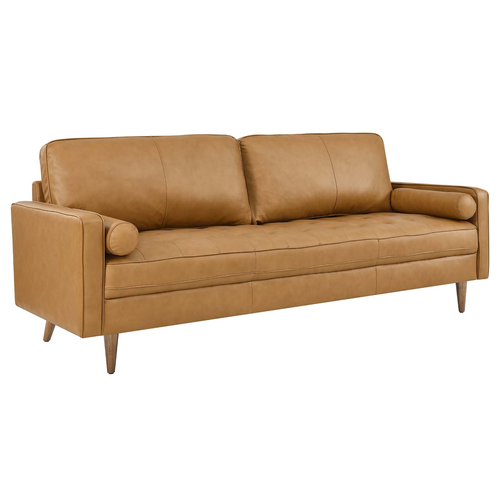Modway Sofas & Couches - Valour 88" Leather Sofa Tan