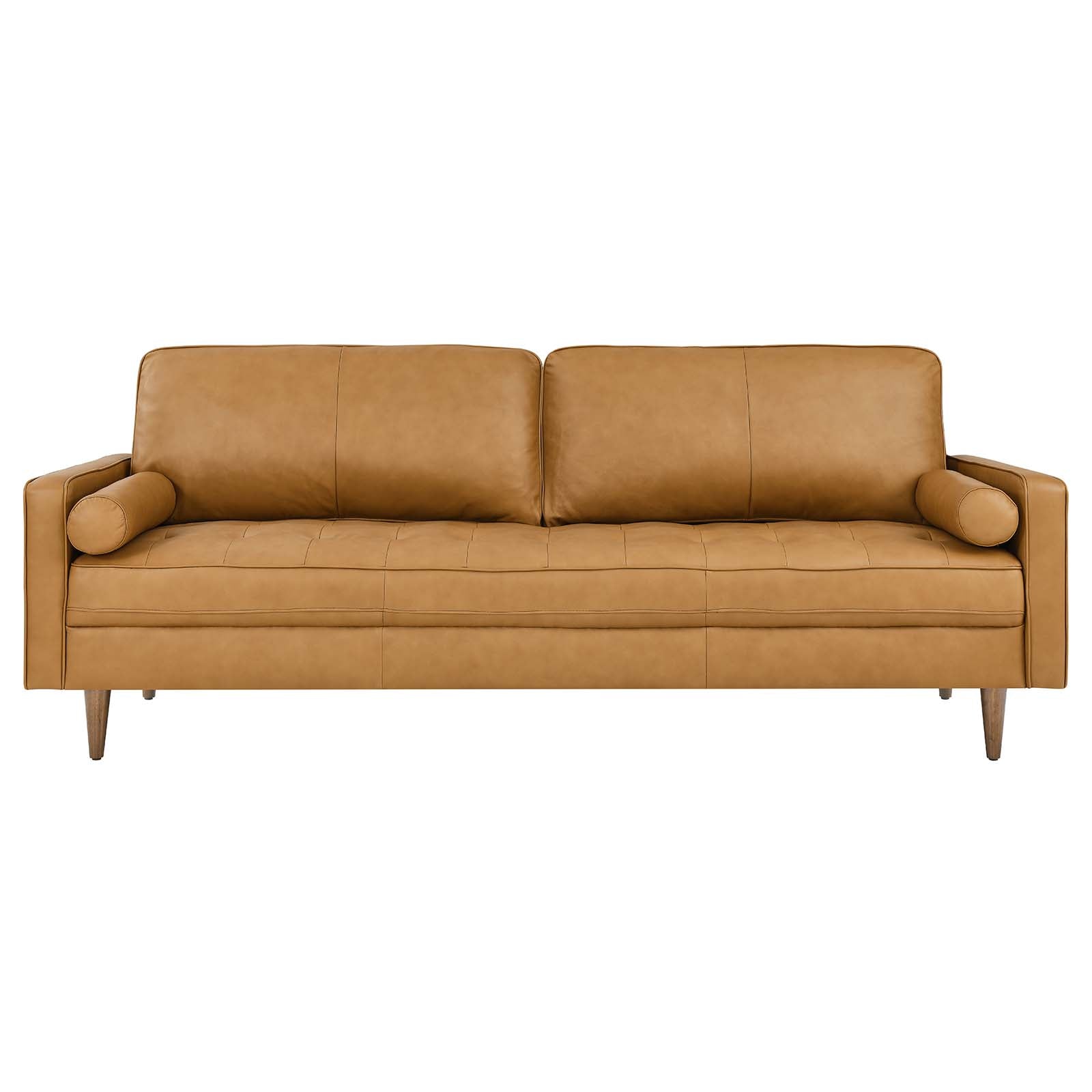 Modway Sofas & Couches - Valour 88" Leather Sofa Tan