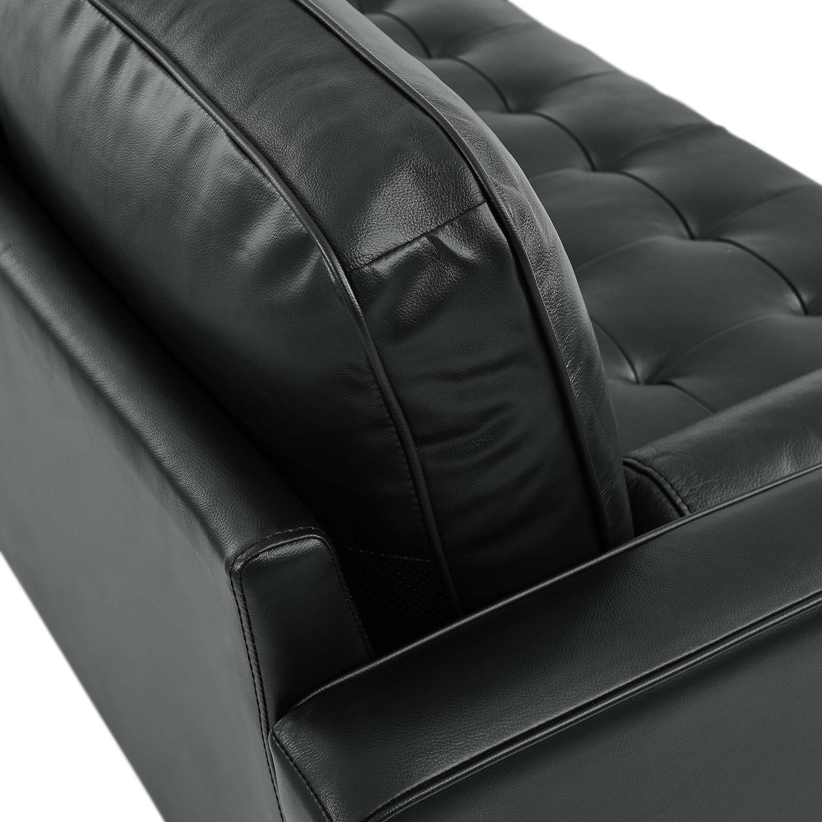 Modway Sectional Sofas - Valour 78" Leather Apartment Sectional Sofa Black
