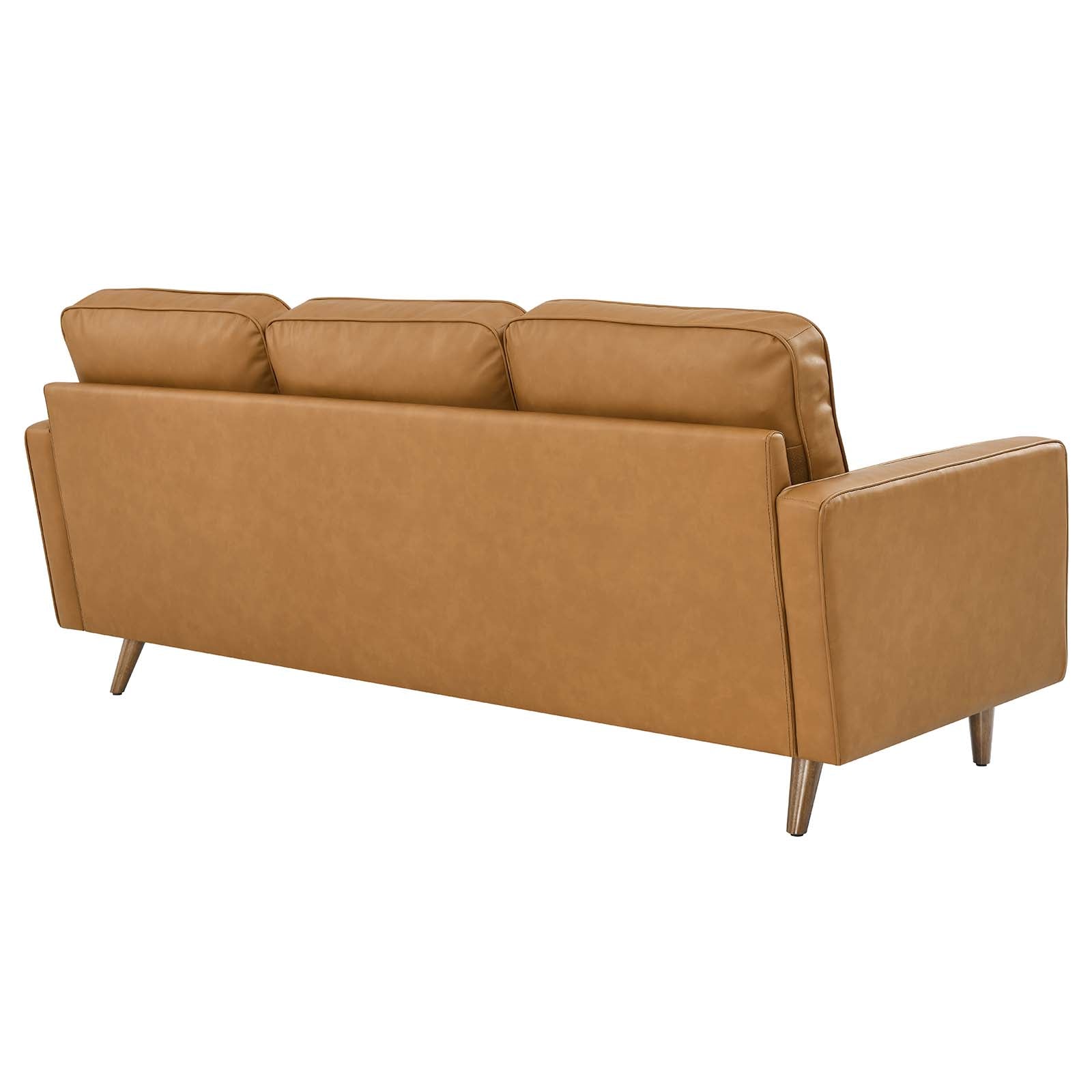 Modway Sectional Sofas - Valour 78" Leather Apartment Sectional Sofa Tan