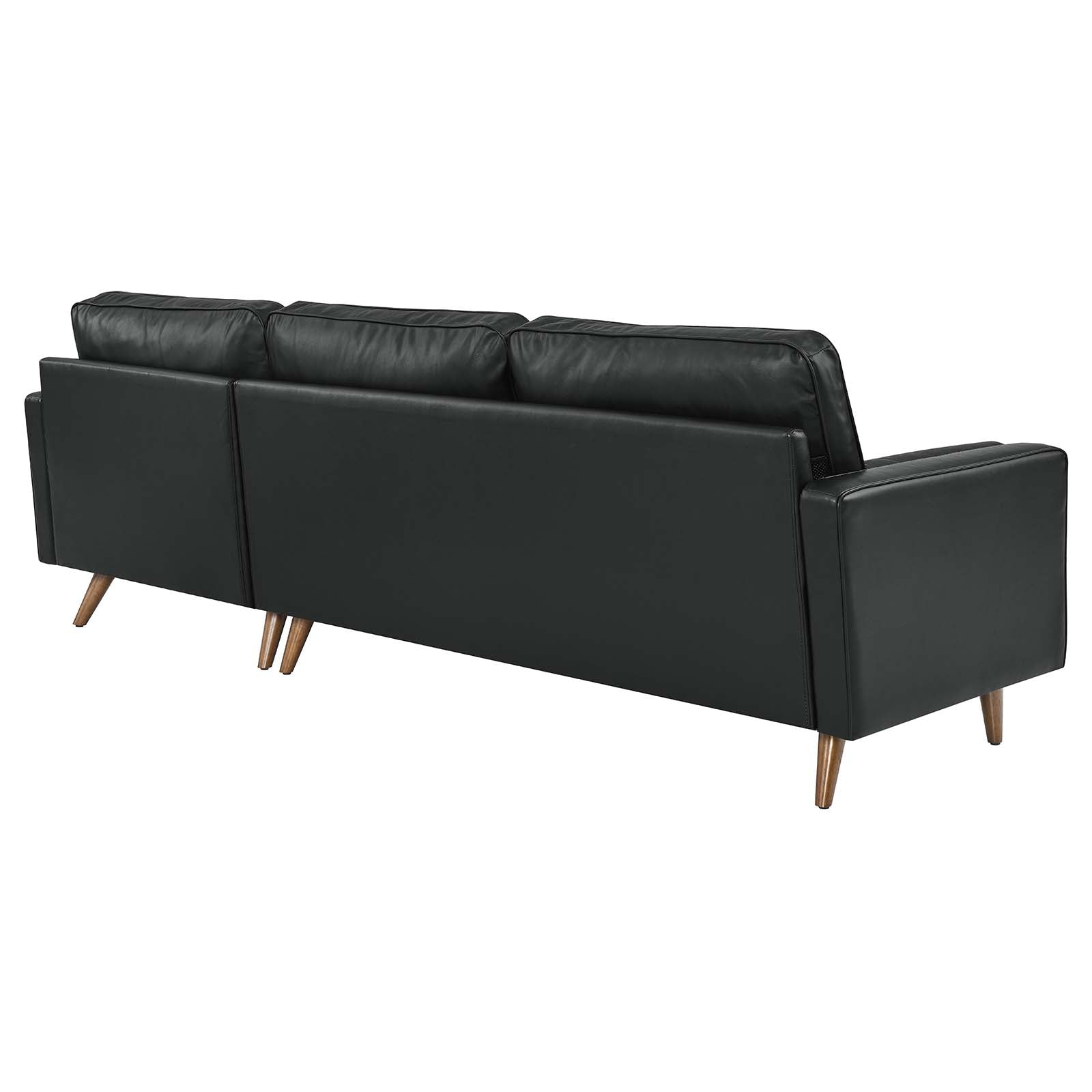 Modway Sectional Sofas - Valour 98" Leather Sectional Sofa Black