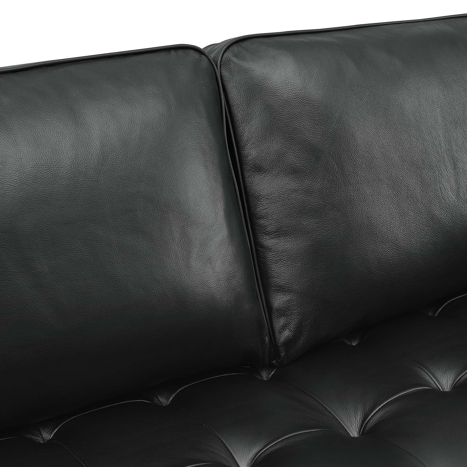 Modway Sectional Sofas - Valour 98" Leather Sectional Sofa Black
